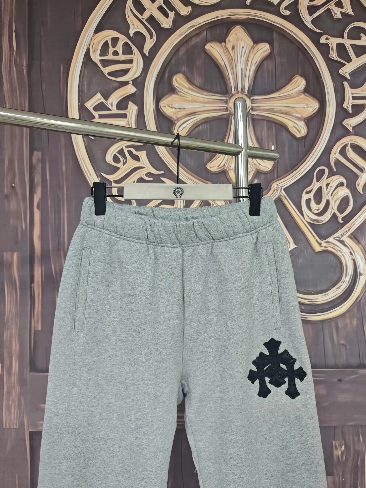 Chrome Hearts Leather Cross Patch Sweatpants D24018997 — view 3