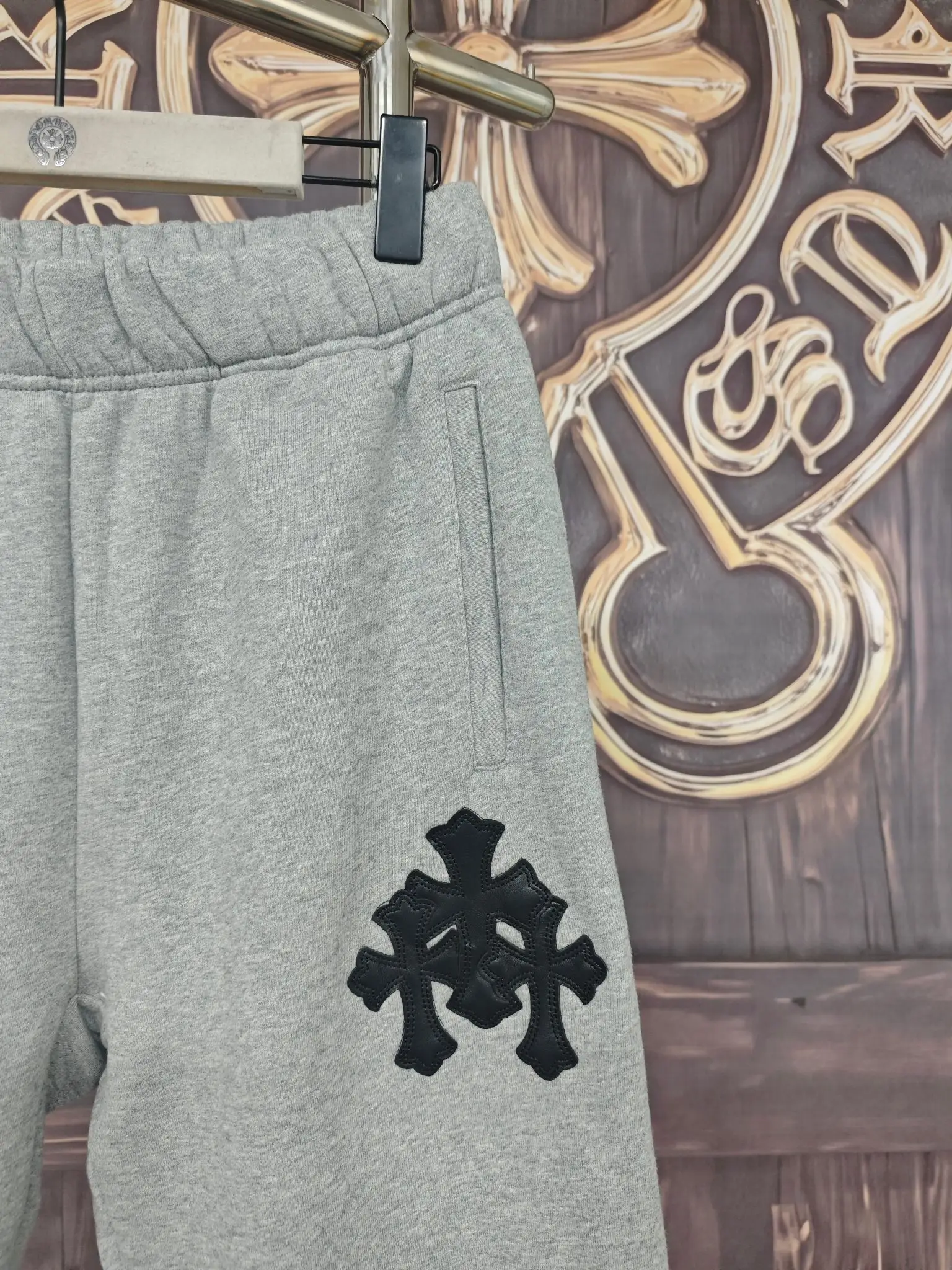 Chrome Hearts Leather Cross Patch Sweatpants D24018997 — view 4