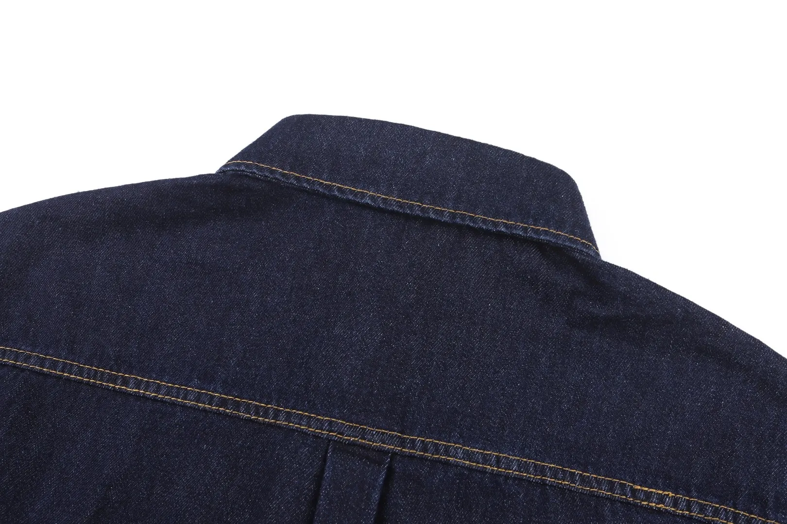 Embroidered Logo Denim Long-Sleeve Shirt D24023618 — view 4