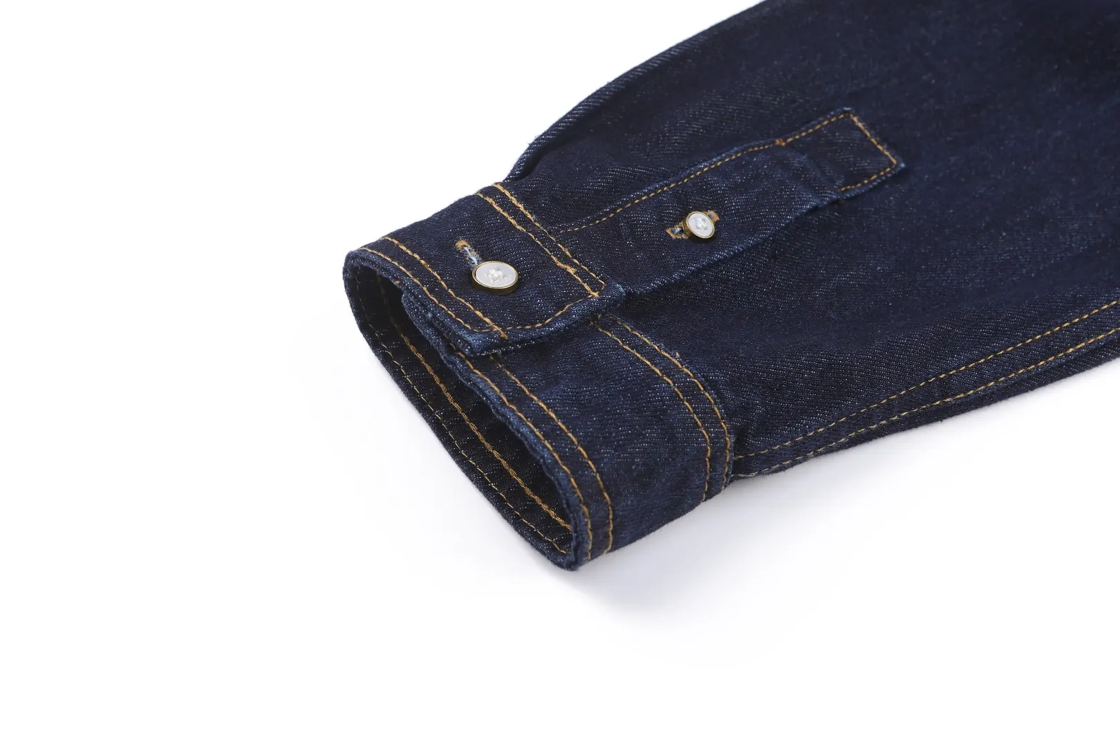 Embroidered Logo Denim Long-Sleeve Shirt D24023618 — view 7