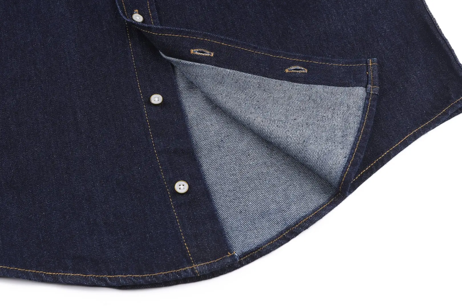 Embroidered Logo Denim Long-Sleeve Shirt D24023618 — view 8