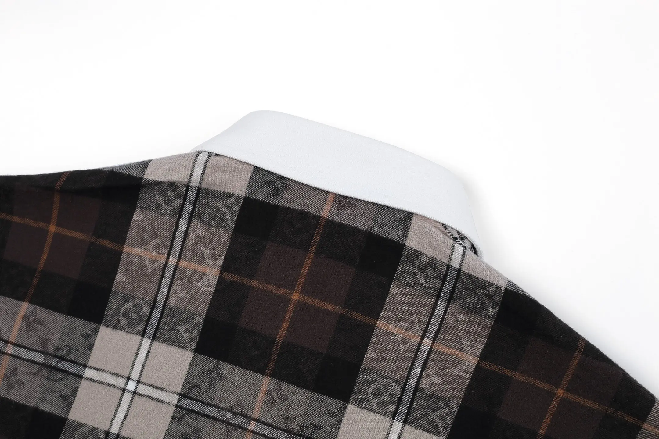 Monogram Plaid Flannel Contrast Collar Shirt D24023617 — view 4