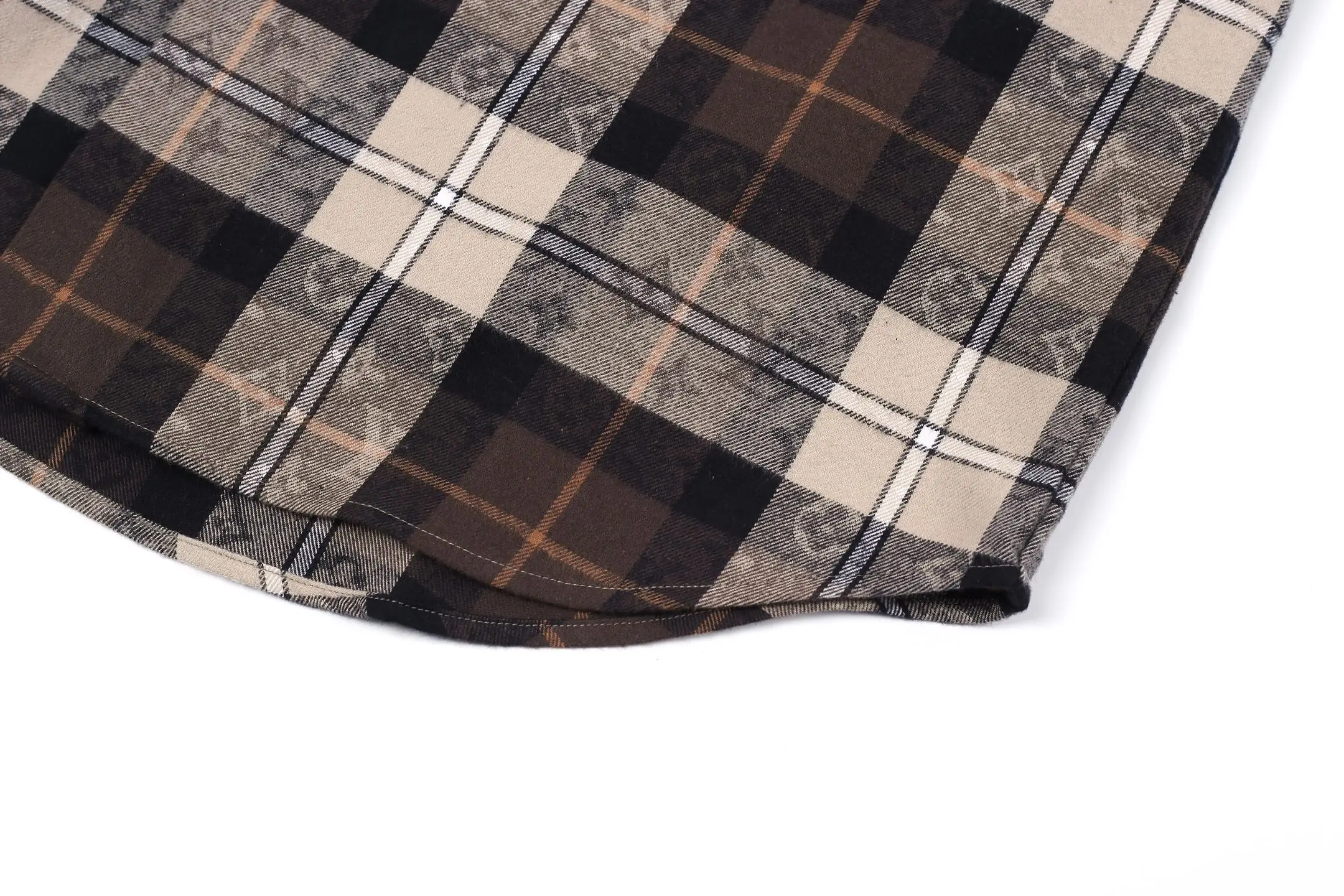 Monogram Plaid Flannel Contrast Collar Shirt D24023617 — view 8
