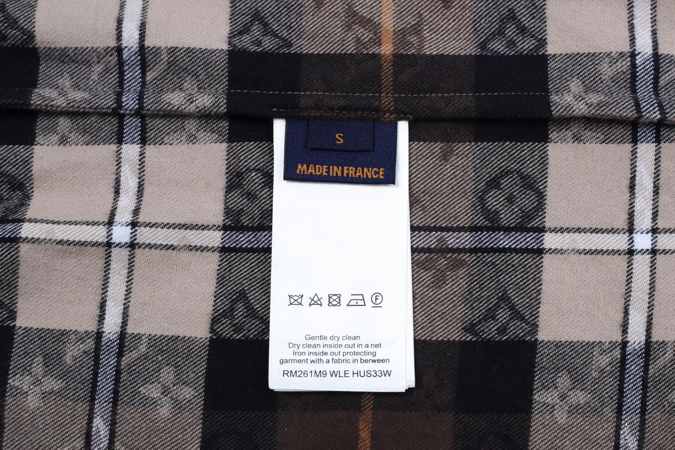 Monogram Plaid Flannel Contrast Collar Shirt D24023617 — view 9