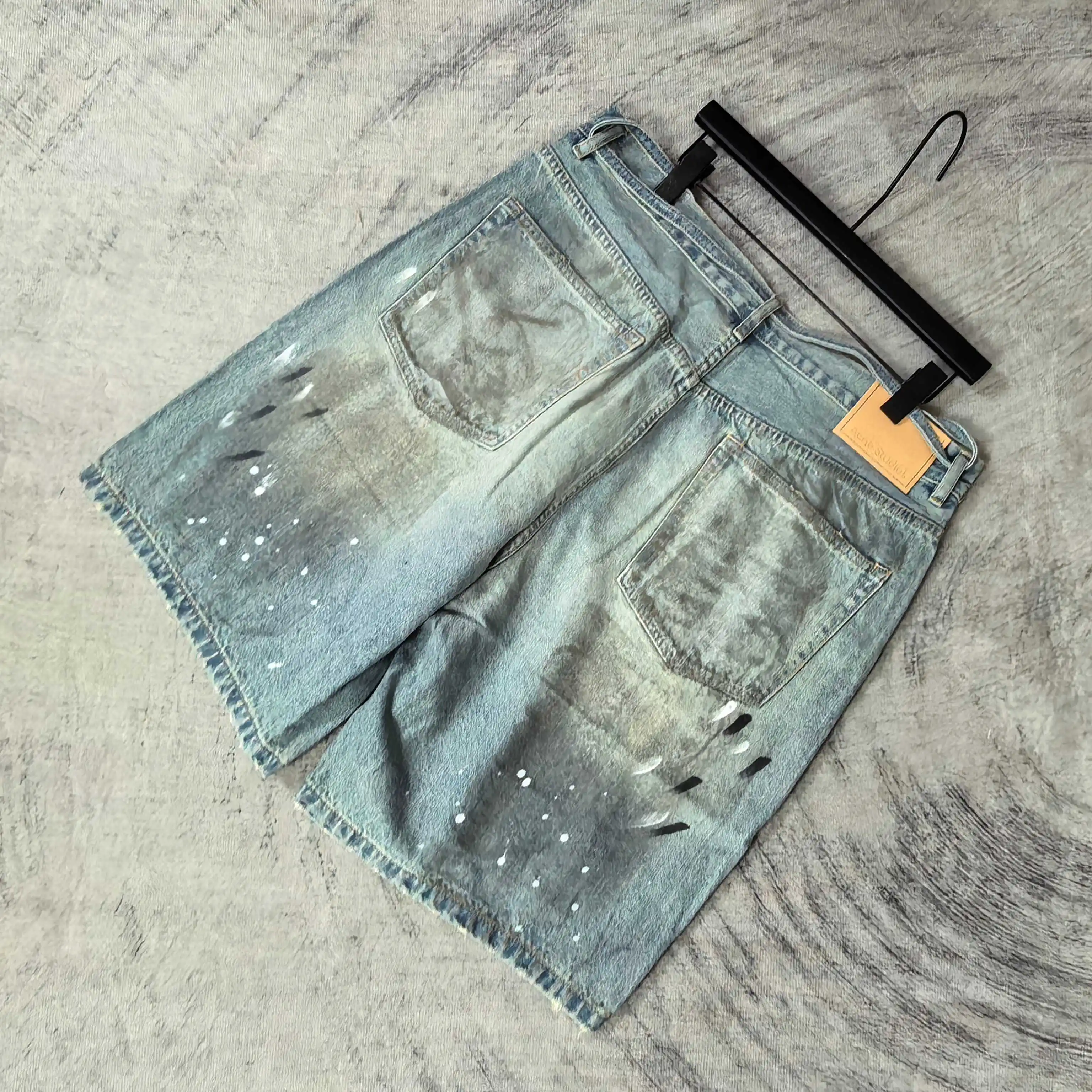 1981 Paint-Splatter Drawstring Denim Shorts D24023238 — view 5
