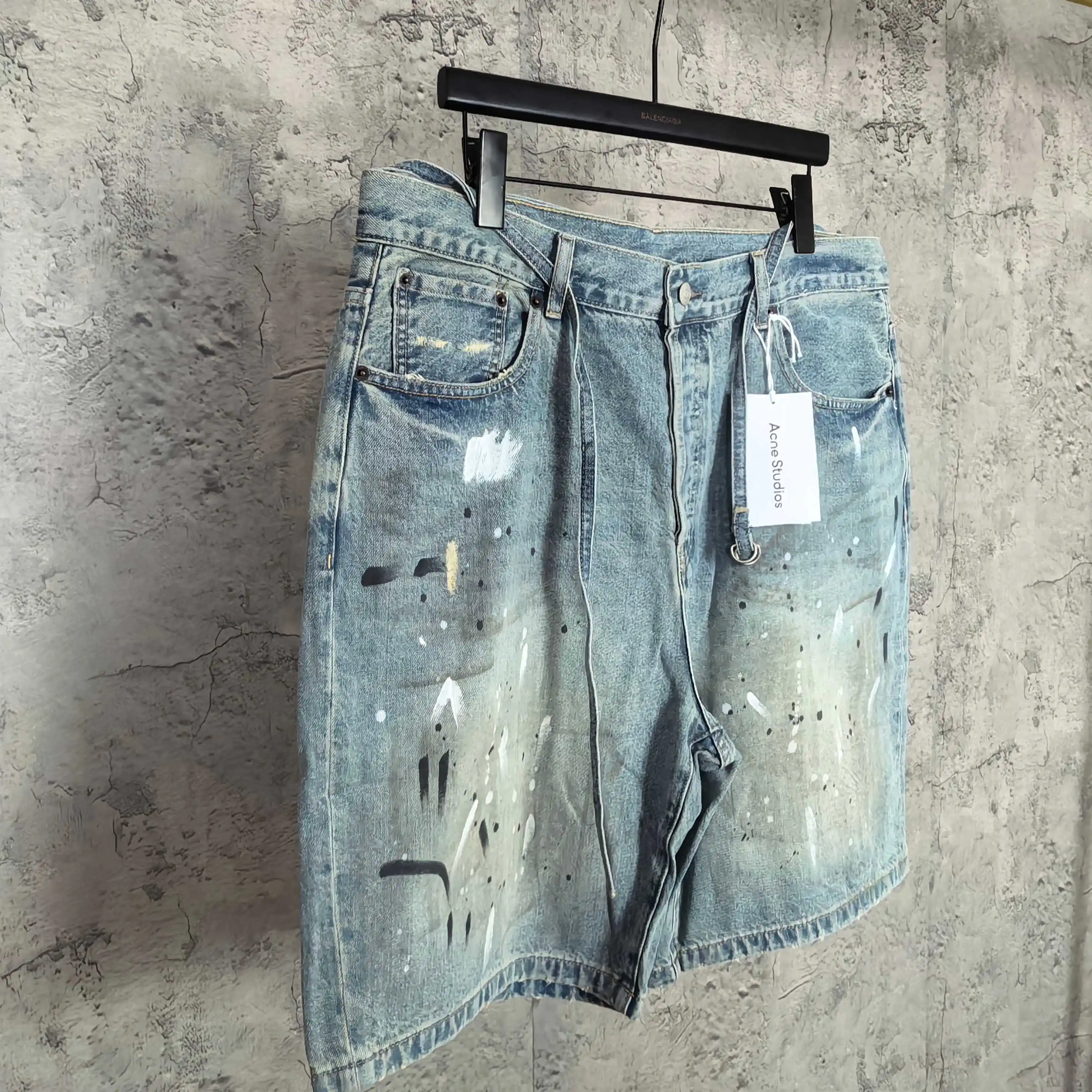 1981 Paint-Splatter Drawstring Denim Shorts D24023238 — view 7