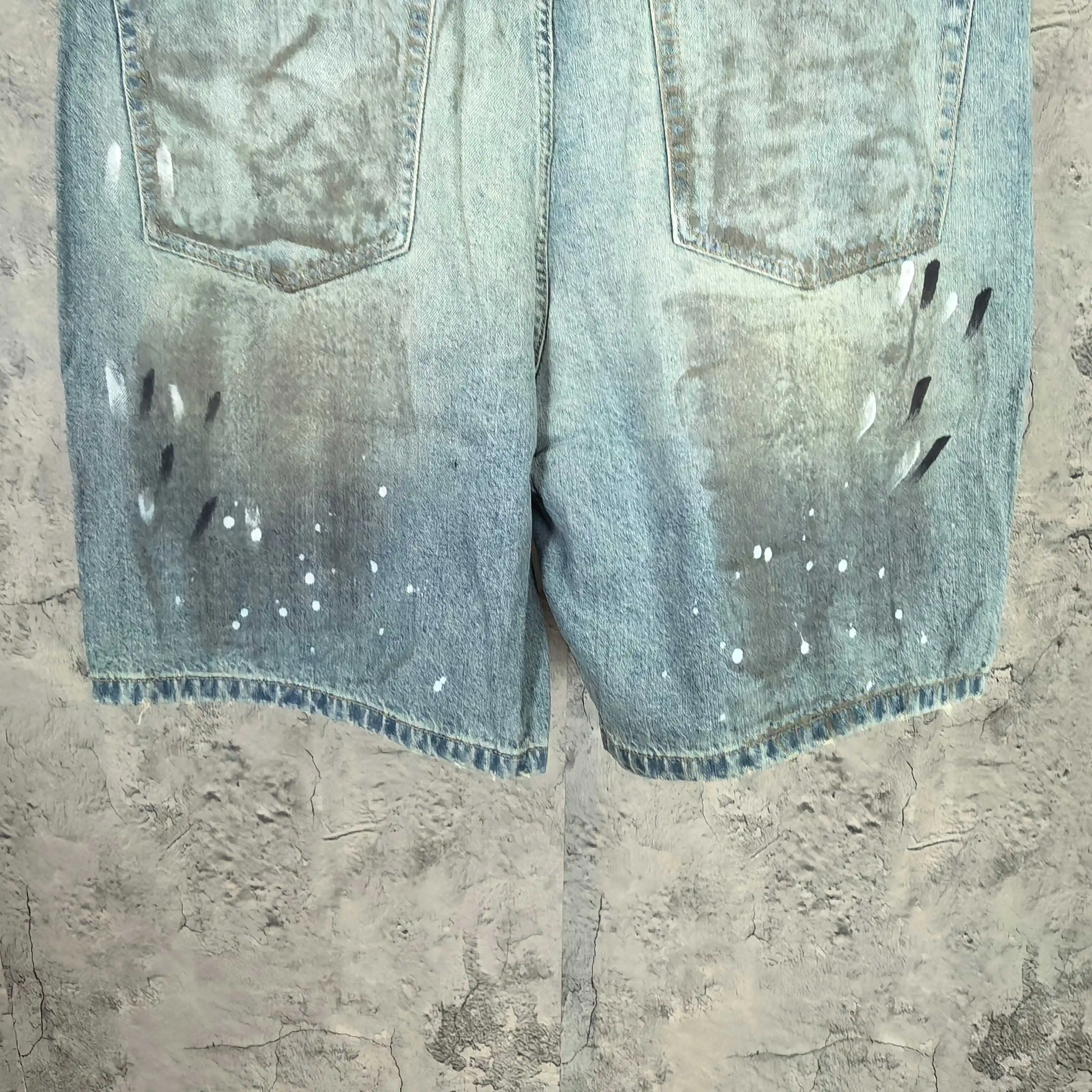 1981 Paint-Splatter Drawstring Denim Shorts D24023238 — view 9