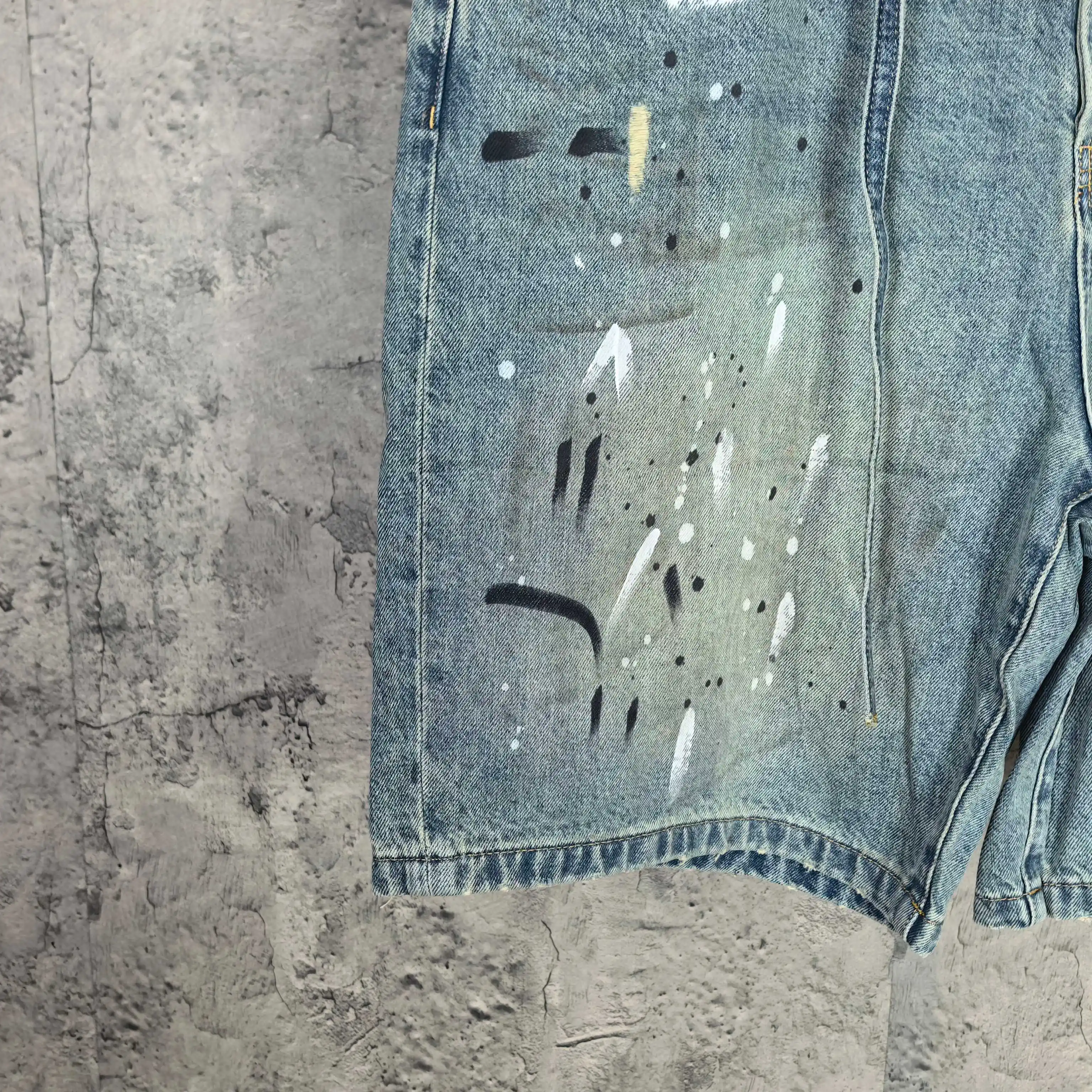 1981 Paint-Splatter Drawstring Denim Shorts D24023238 — view 10