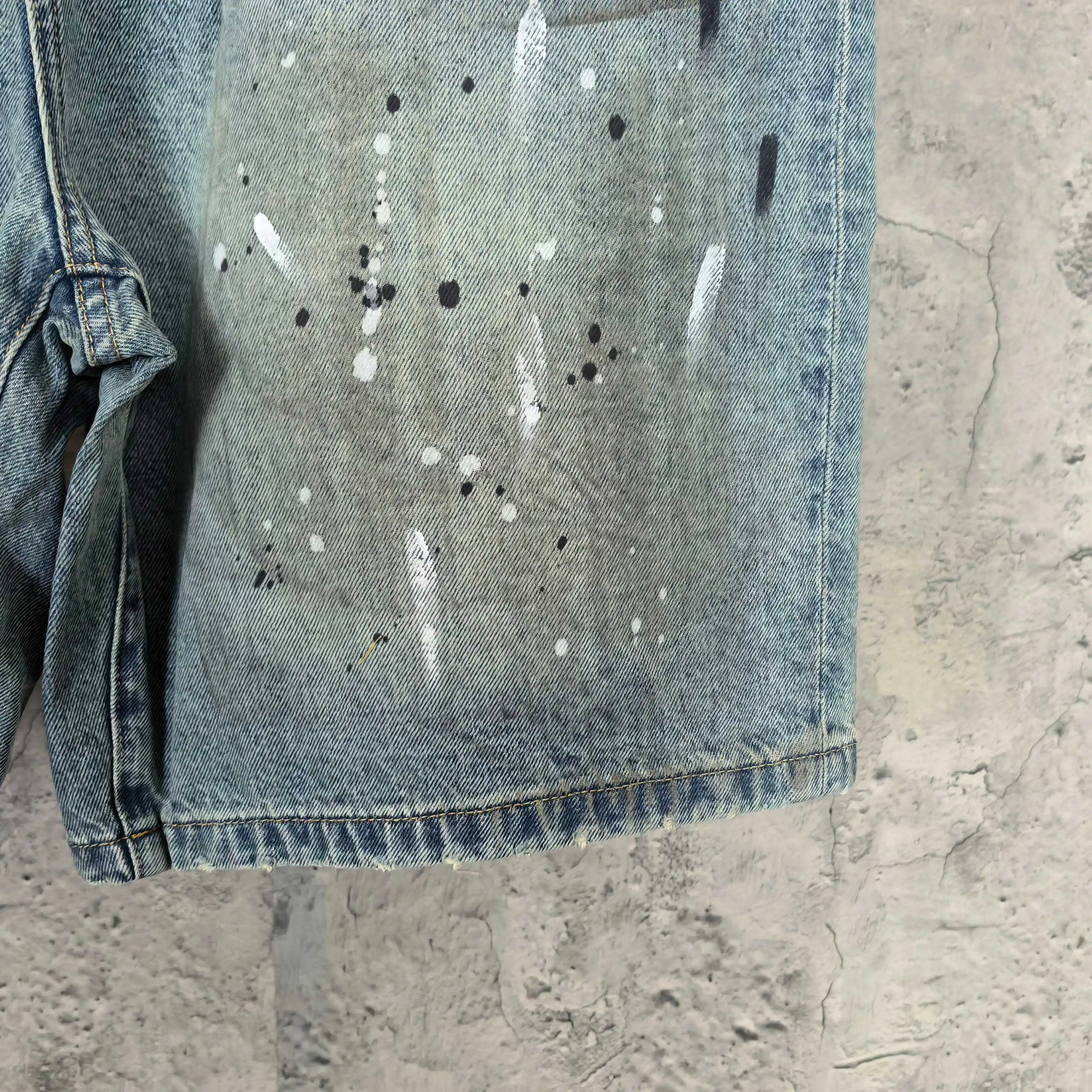 1981 Paint-Splatter Drawstring Denim Shorts D24023238 — view 12