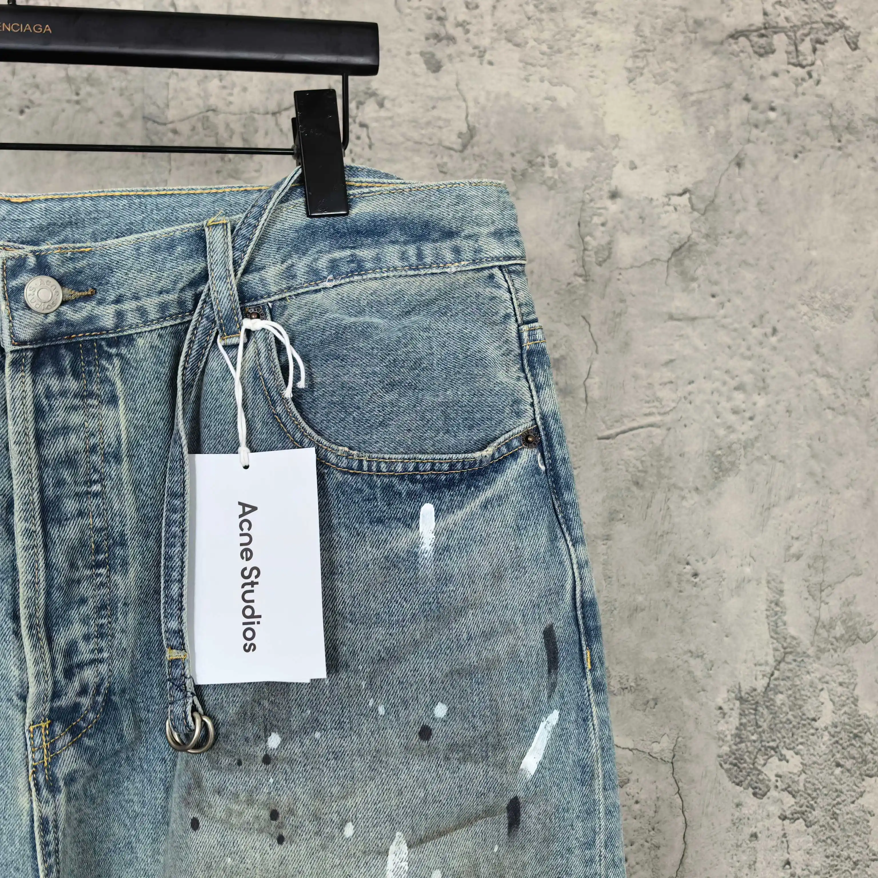 1981 Paint-Splatter Drawstring Denim Shorts D24023238 — view 13