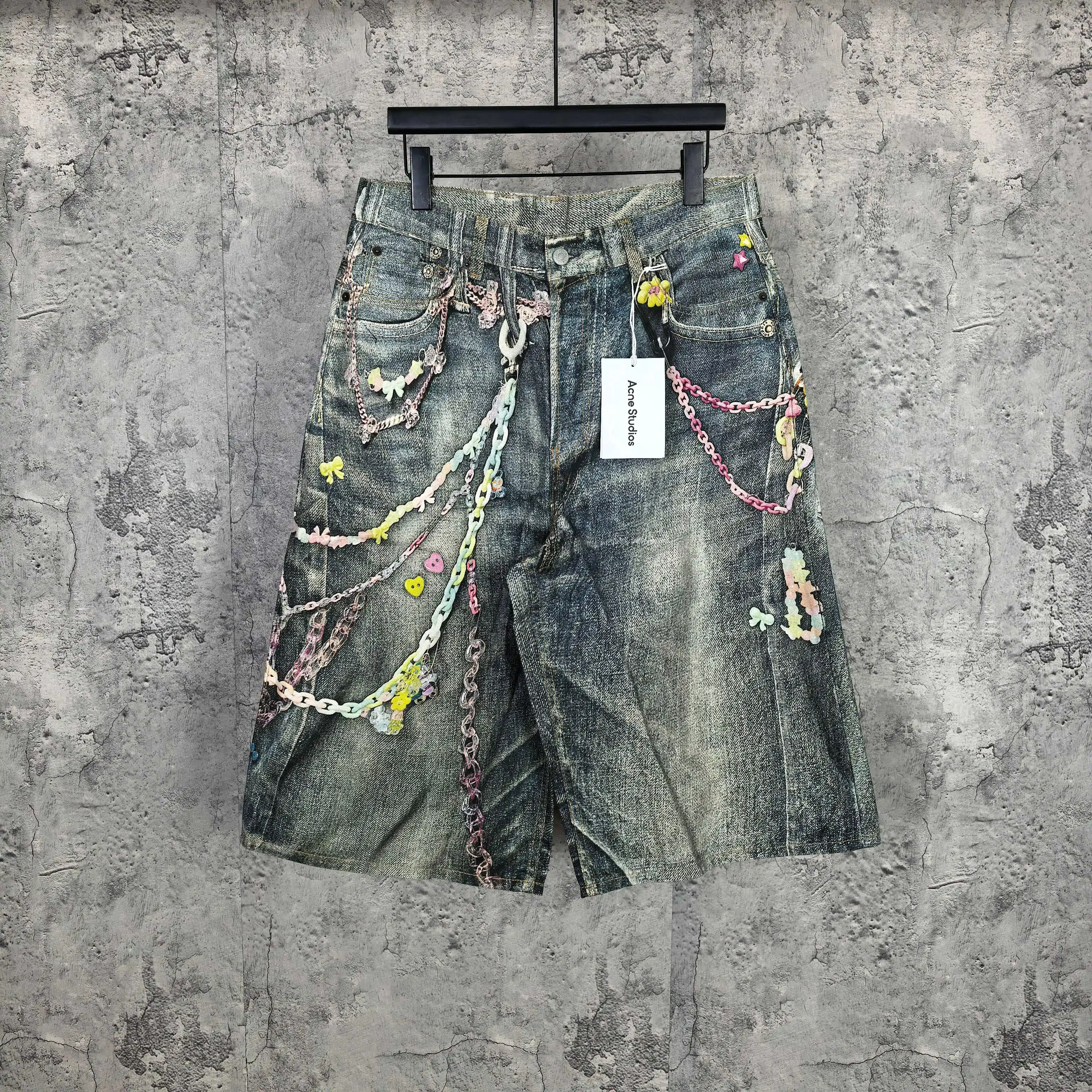1996 Candy 3D Digital Print Denim Shorts D24023239
