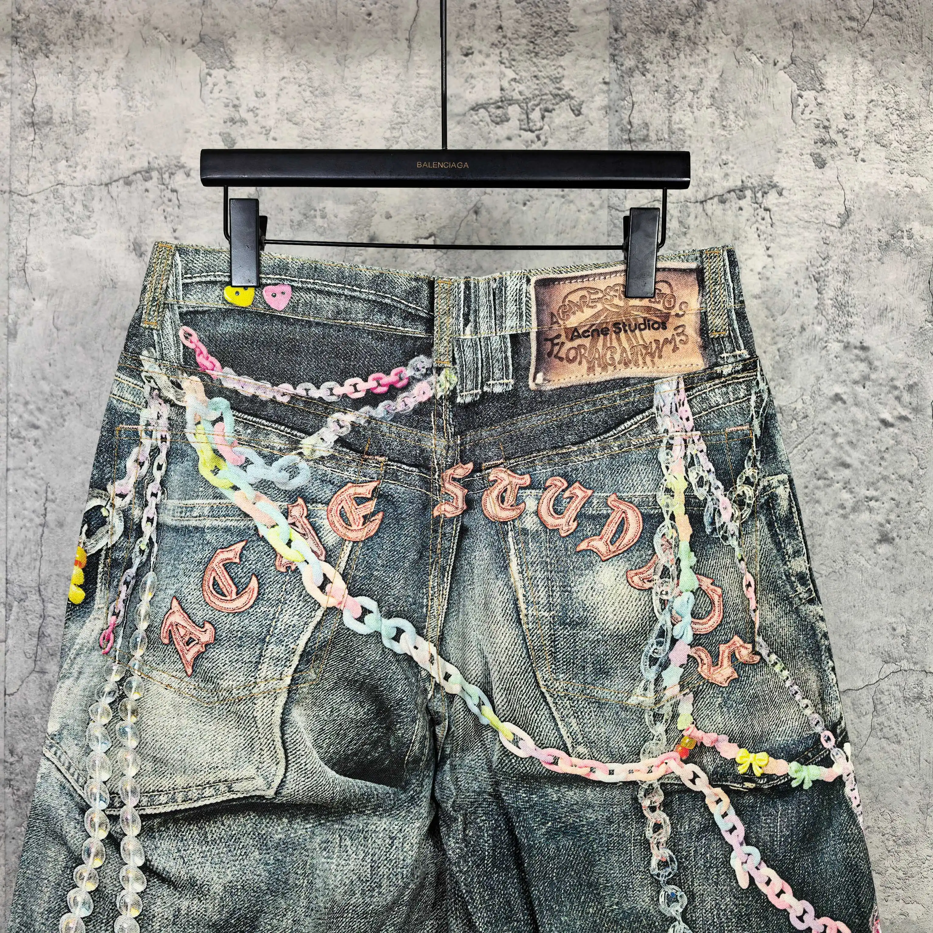 1996 Candy 3D Digital Print Denim Shorts D24023239 — view 6