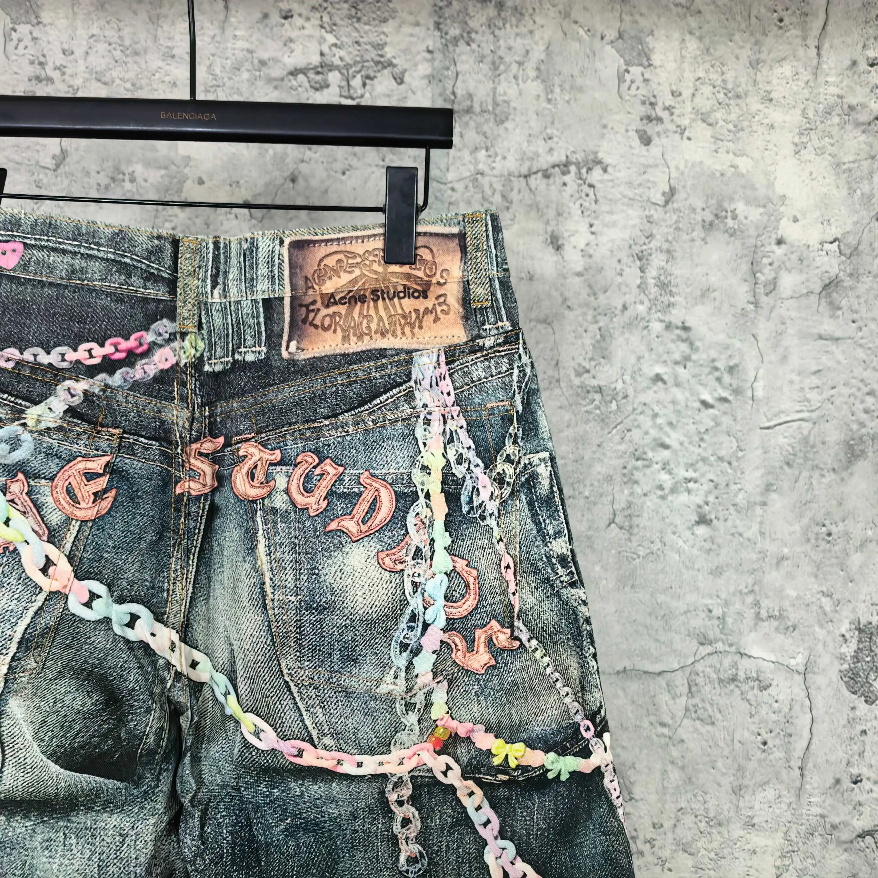 1996 Candy 3D Digital Print Denim Shorts D24023239 — view 9