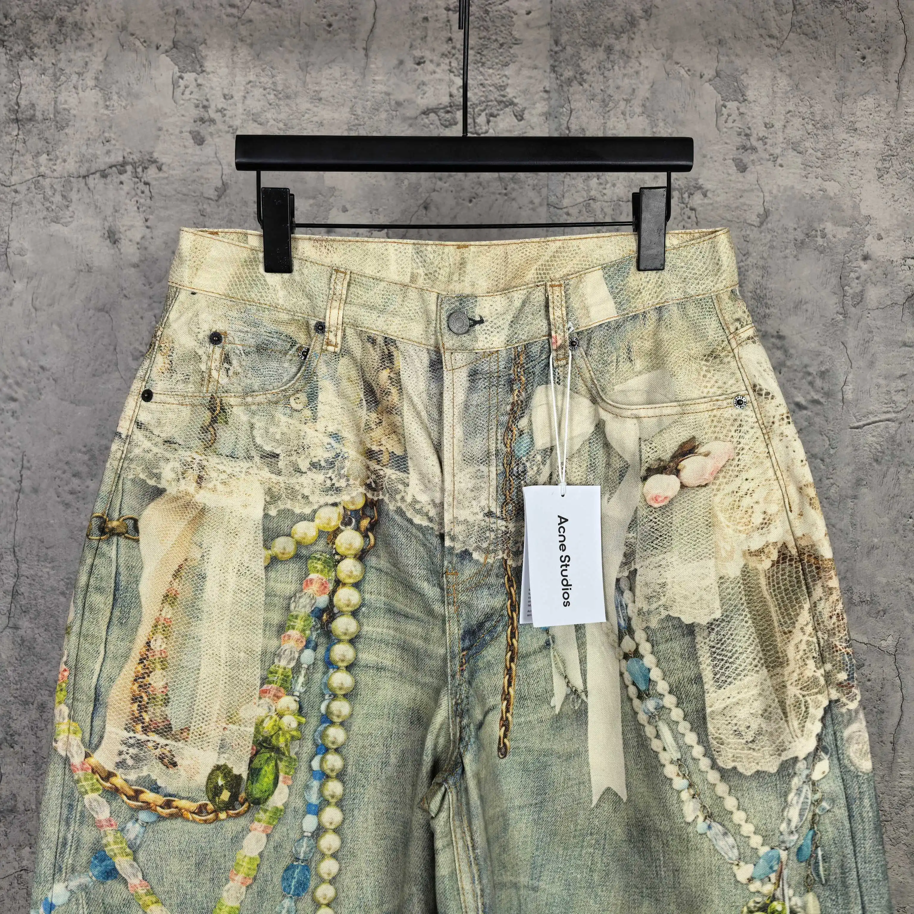 1996 Trompe L'oeil Print Denim Shorts D24023241 — view 3