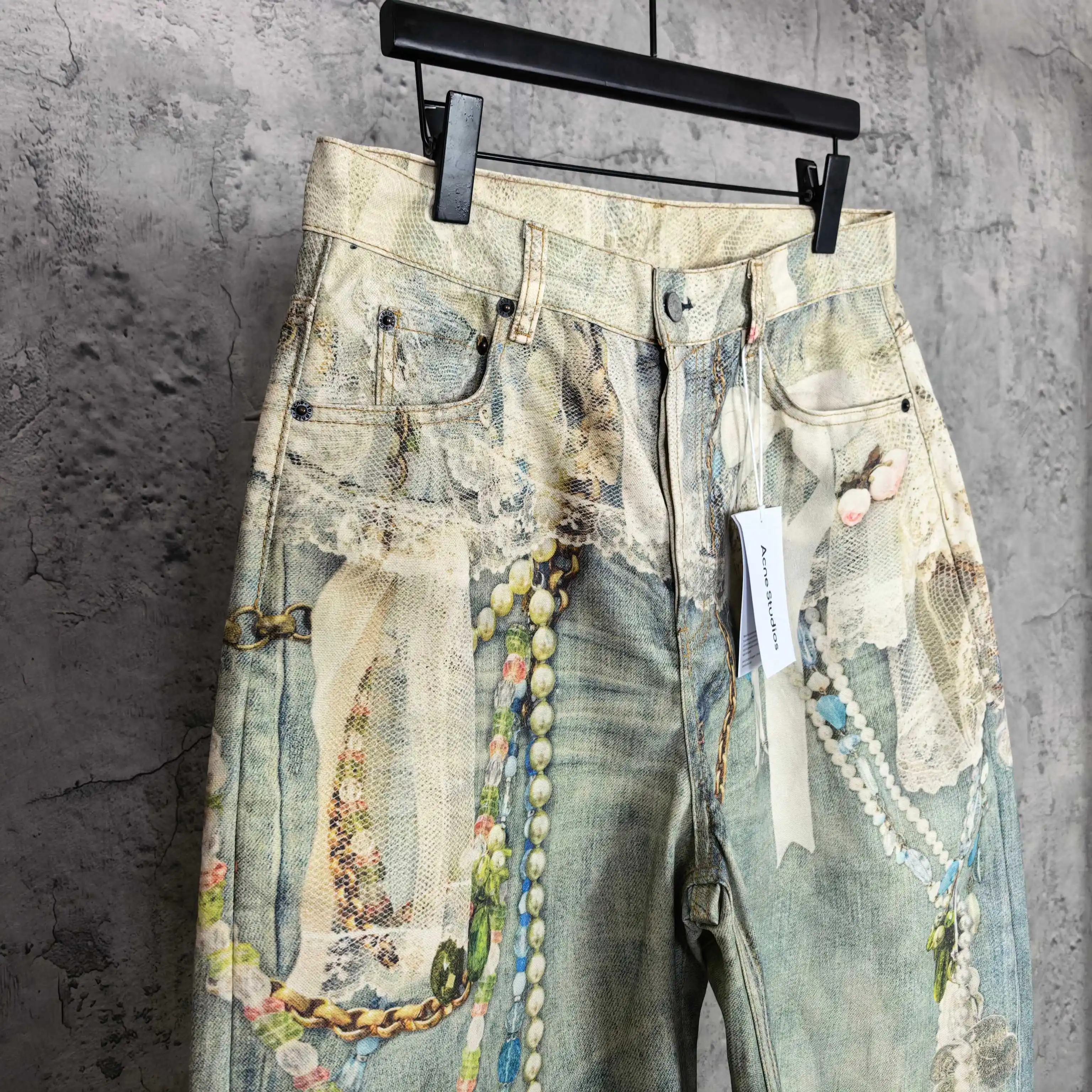 1996 Trompe L'oeil Print Denim Shorts D24023241 — view 7
