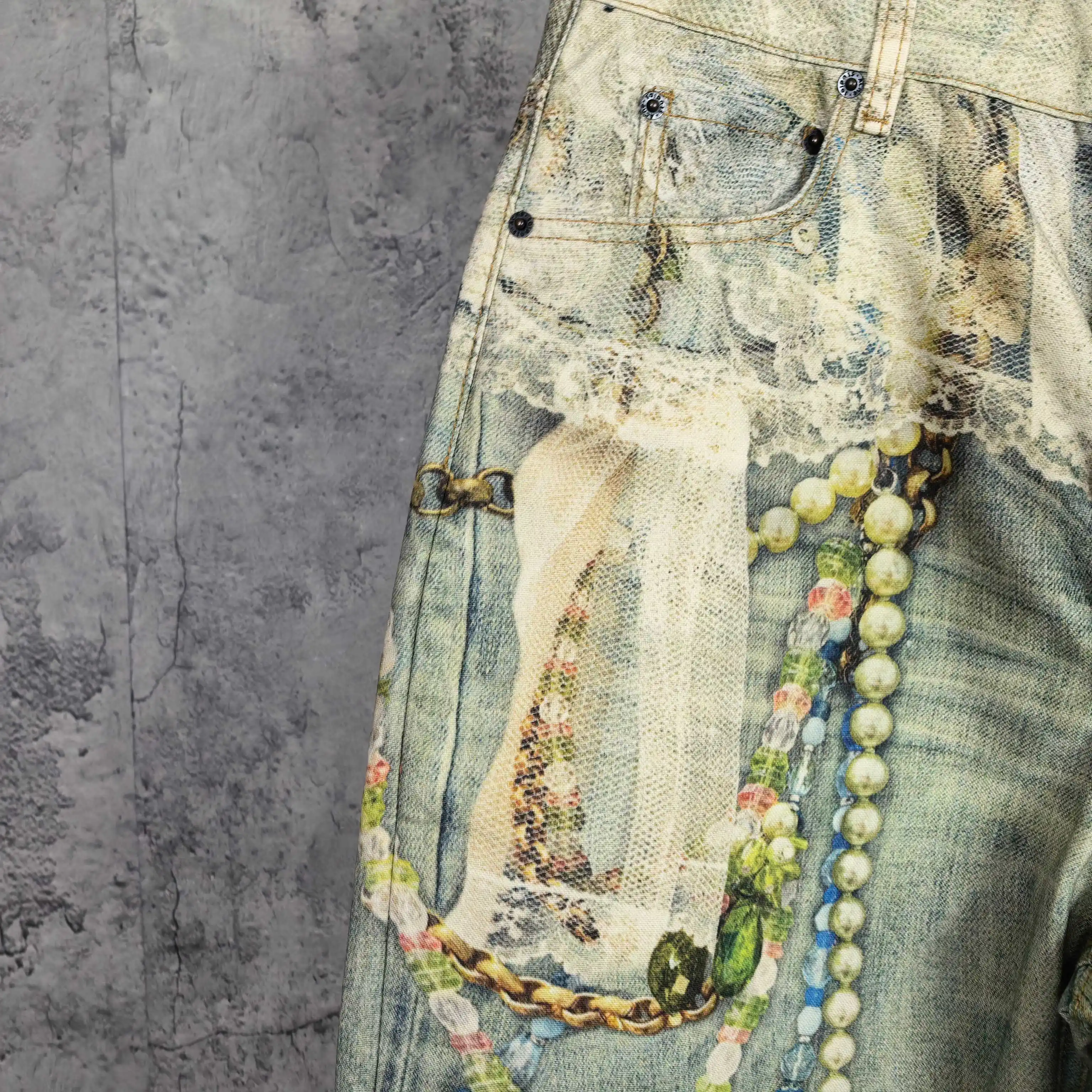1996 Trompe L'oeil Print Denim Shorts D24023241 — view 10