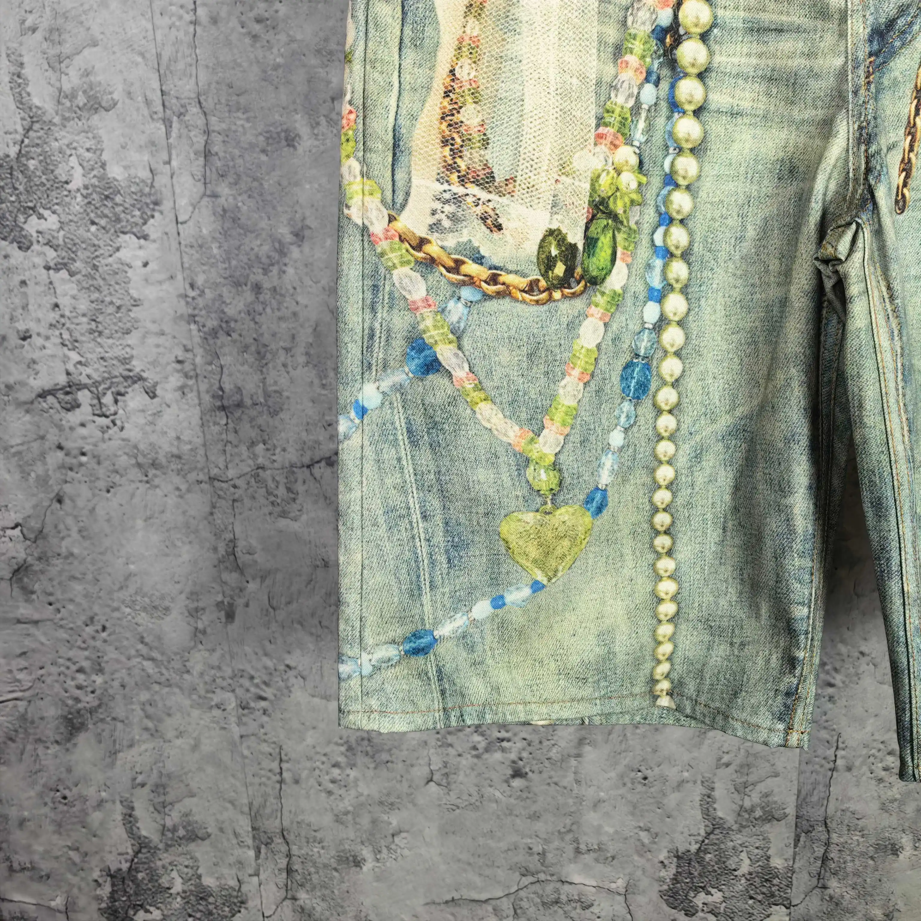 1996 Trompe L'oeil Print Denim Shorts D24023241 — view 16