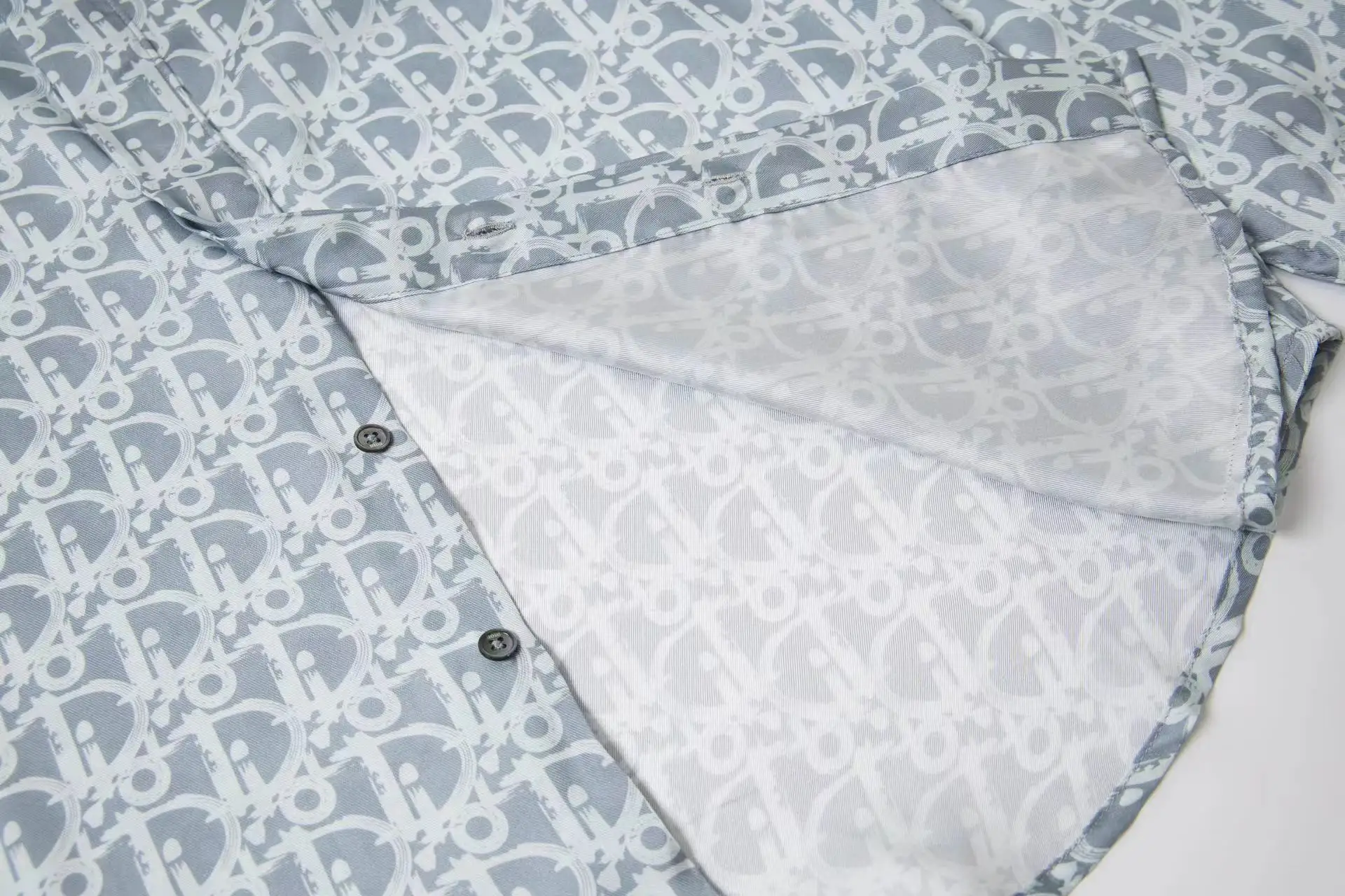 Oblique Monogram Satin Long-Sleeved Shirt D24013030 — view 7