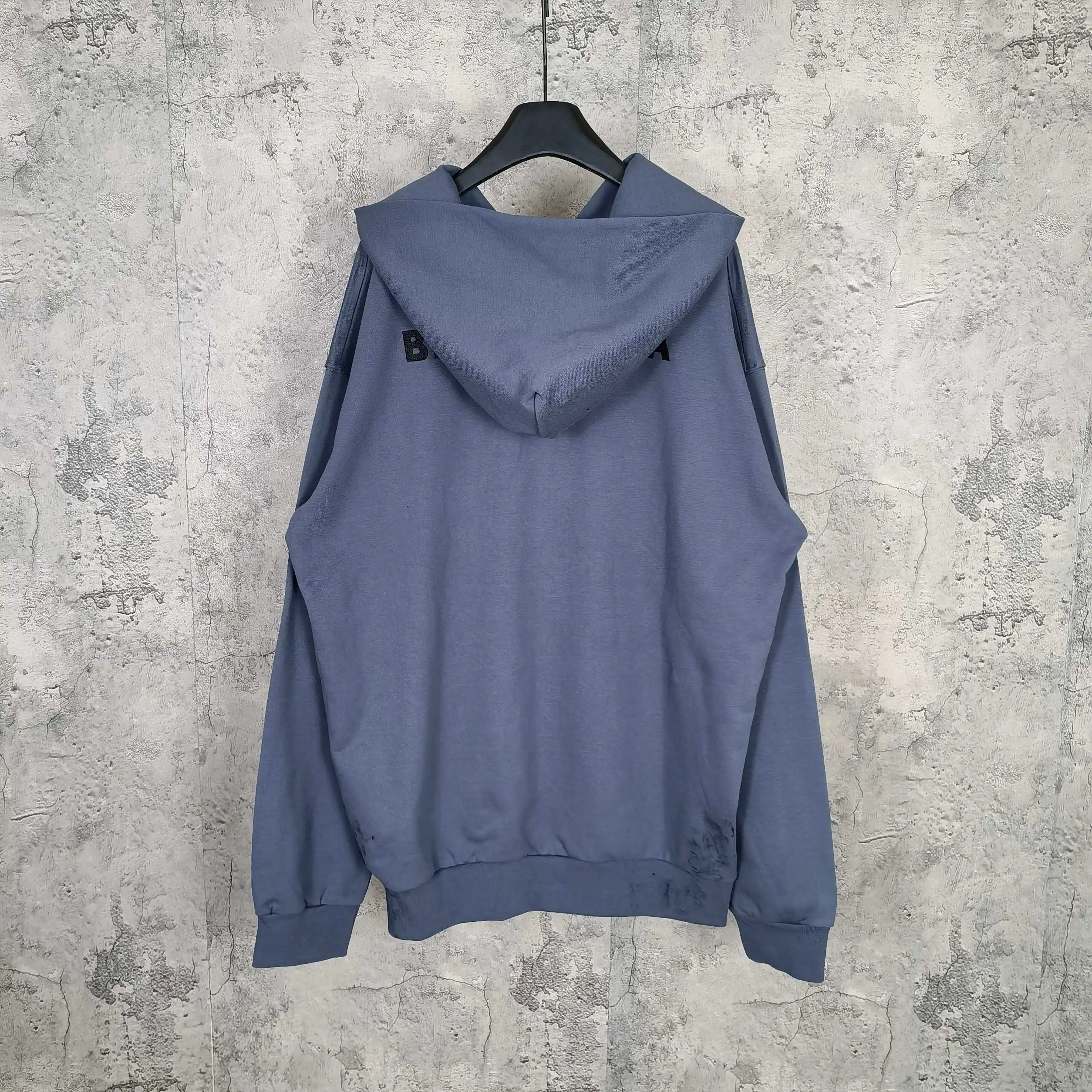 Distressed Paint-Splatter Zip-Up Hoodie D24523220 — view 2