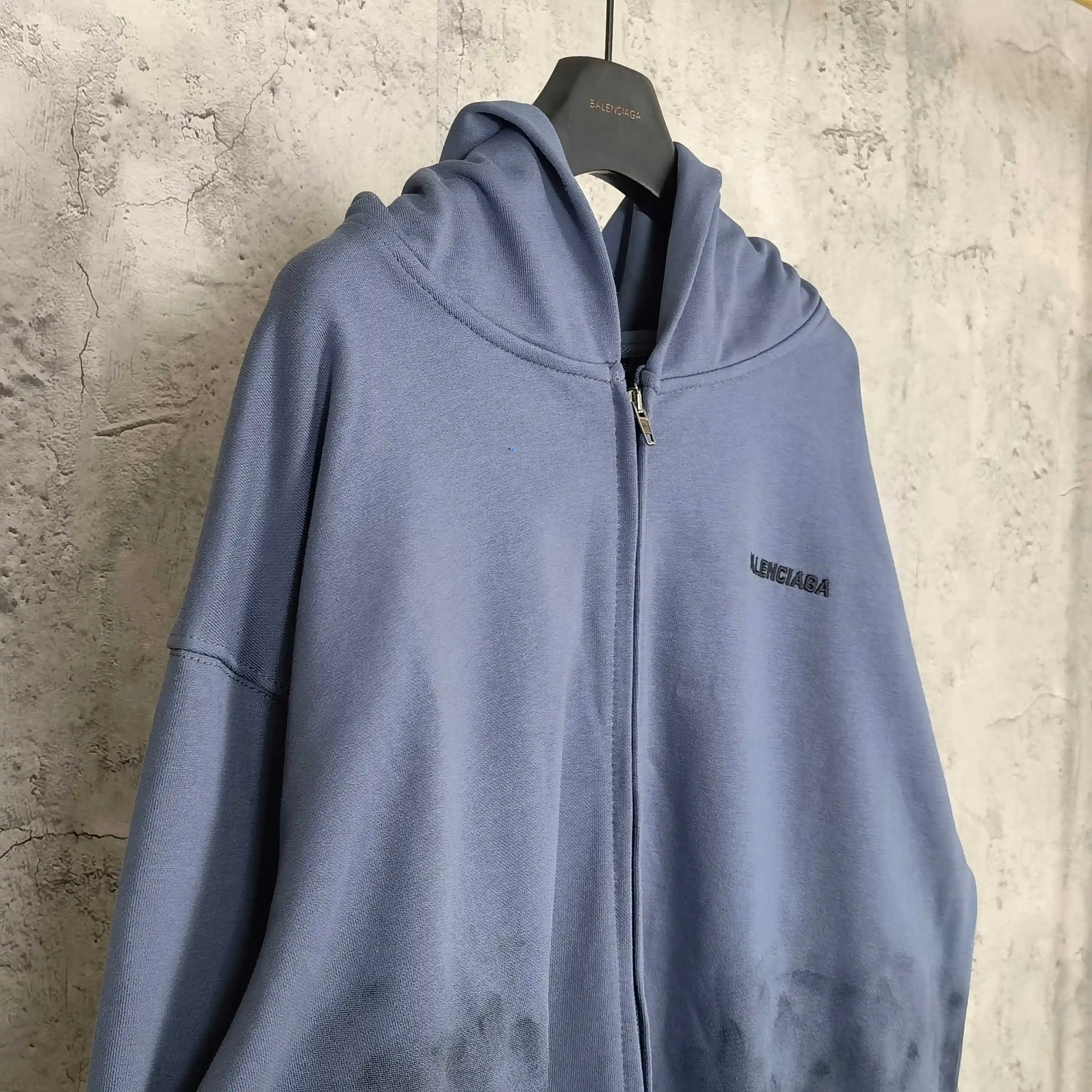 Distressed Paint-Splatter Zip-Up Hoodie D24523220 — view 7