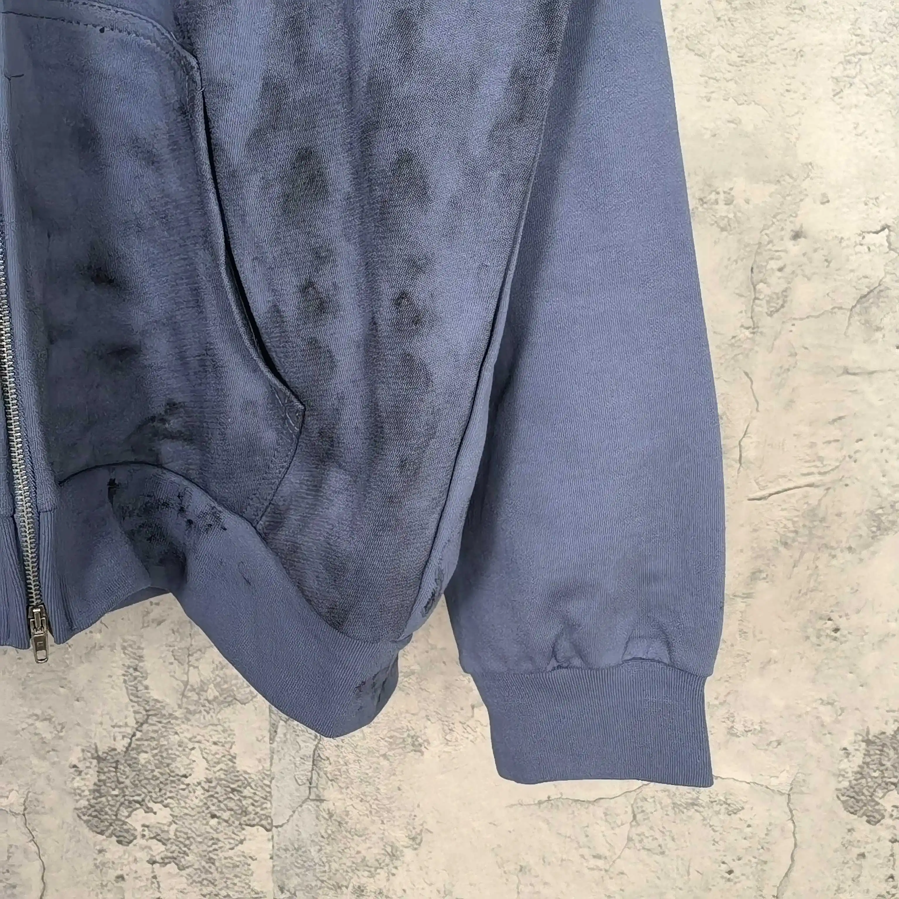Distressed Paint-Splatter Zip-Up Hoodie D24523220 — view 10