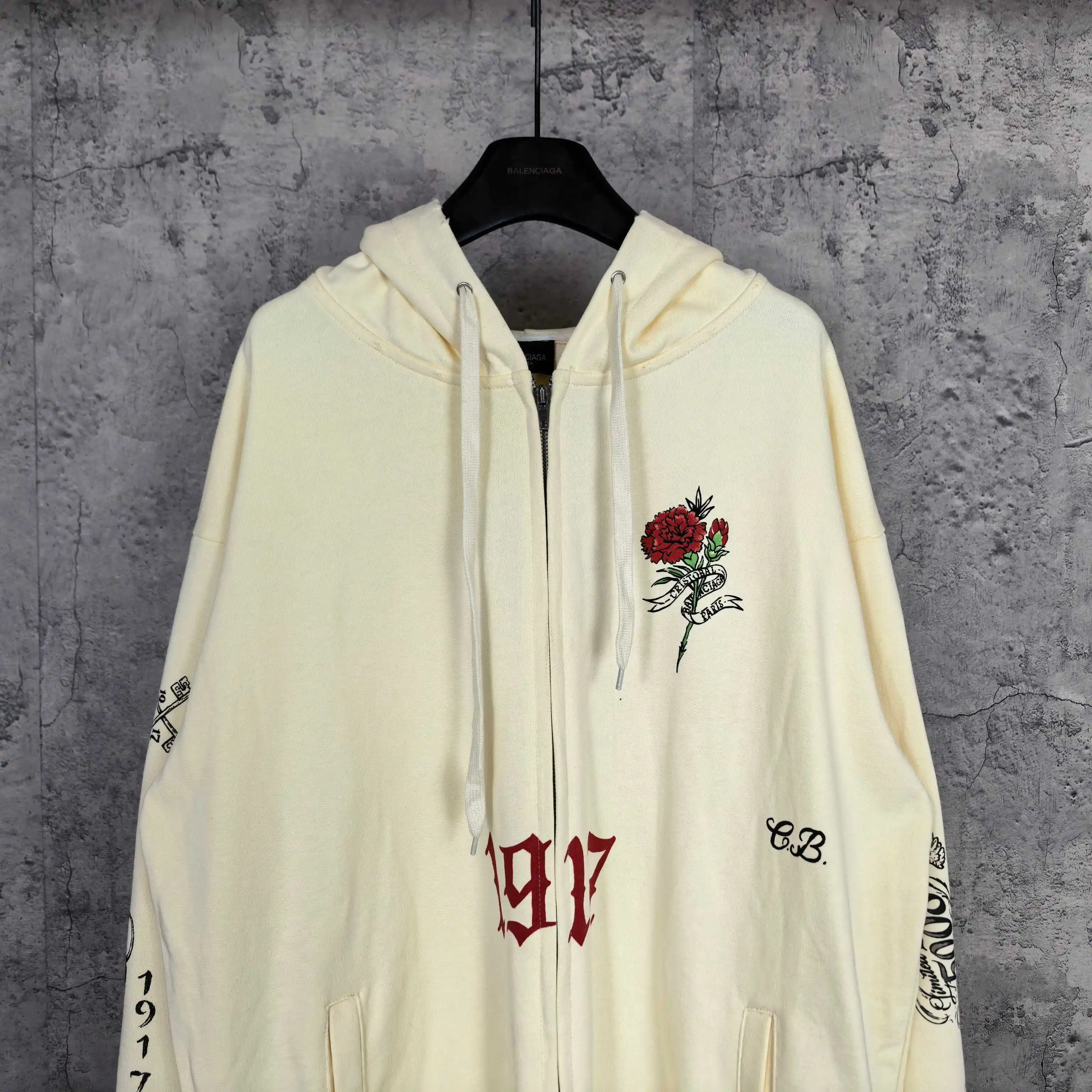 Tattoo Logo Print Zip-Up Hoodie D24523162 — view 3