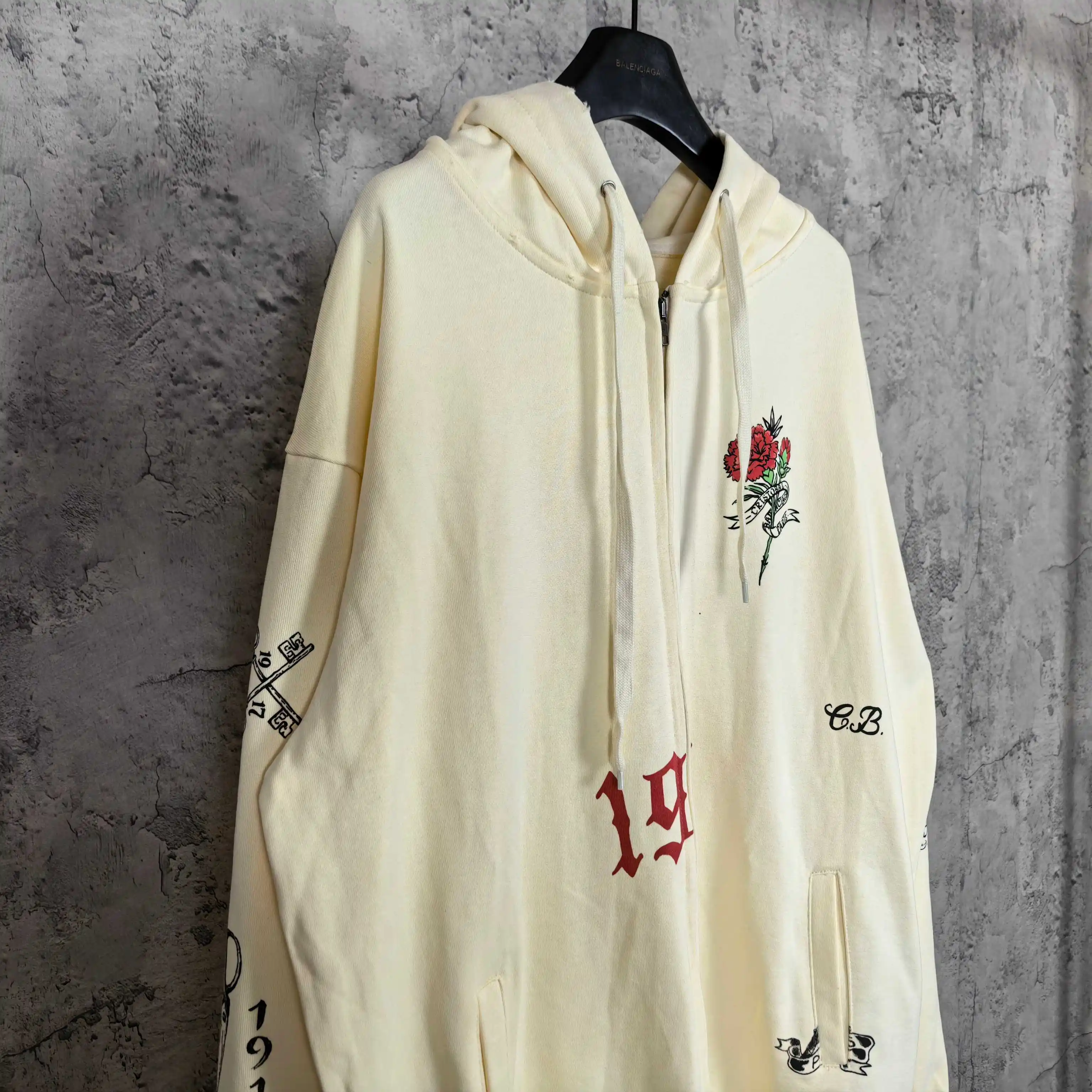 Tattoo Logo Print Zip-Up Hoodie D24523162 — view 7