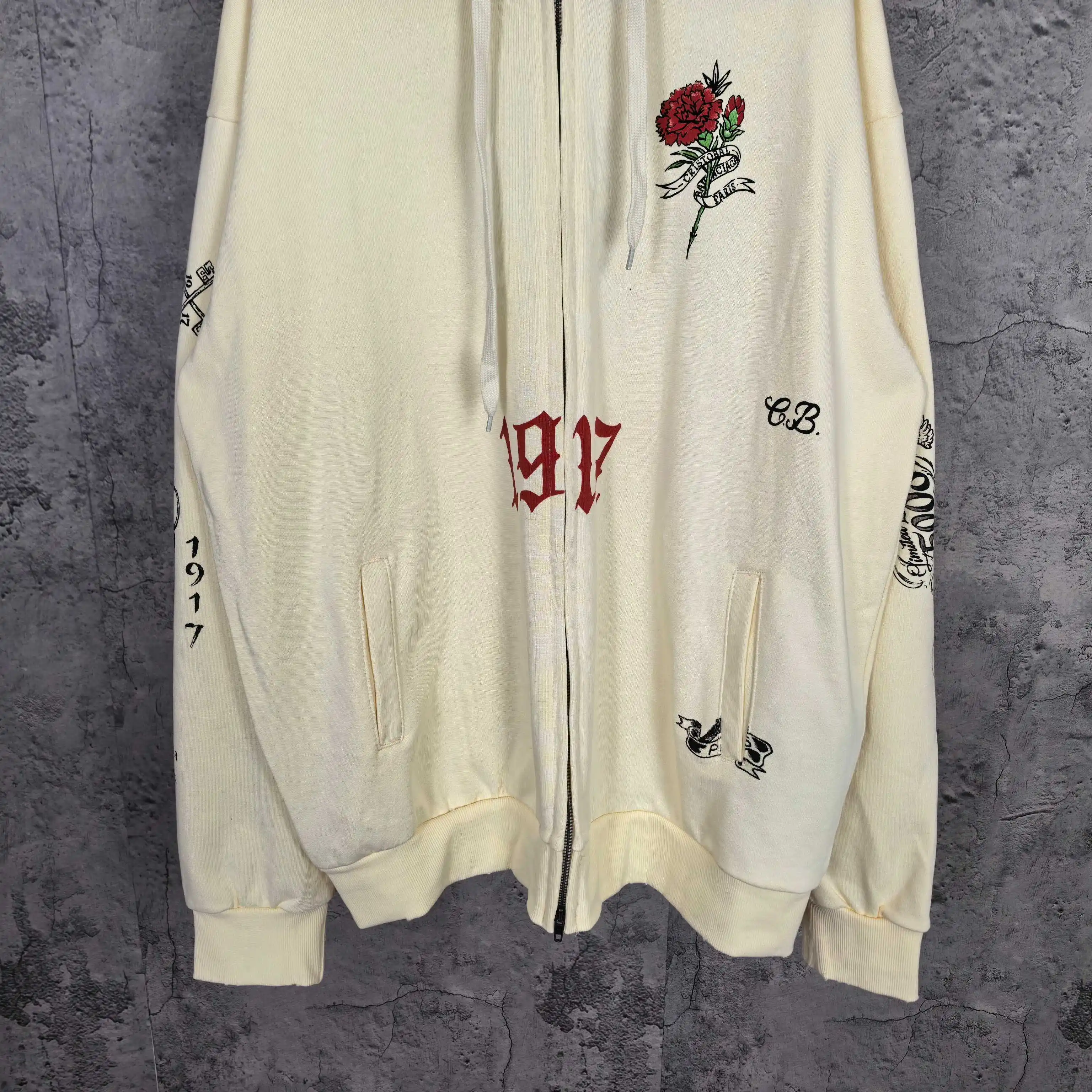 Tattoo Logo Print Zip-Up Hoodie D24523162 — view 10