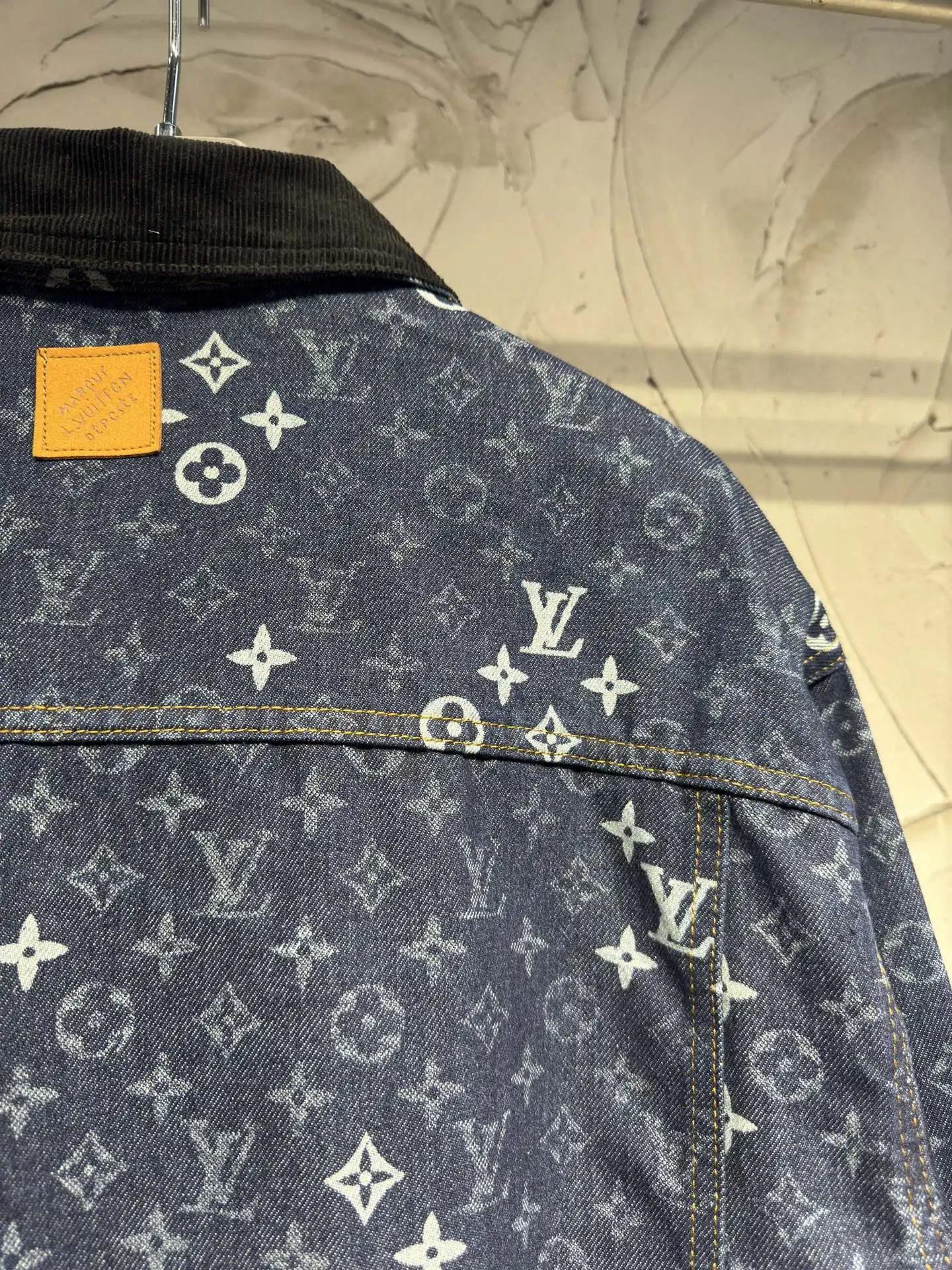 Monogram Denim Zip-Up Jacket with Corduroy Collar D24523045 — view 8
