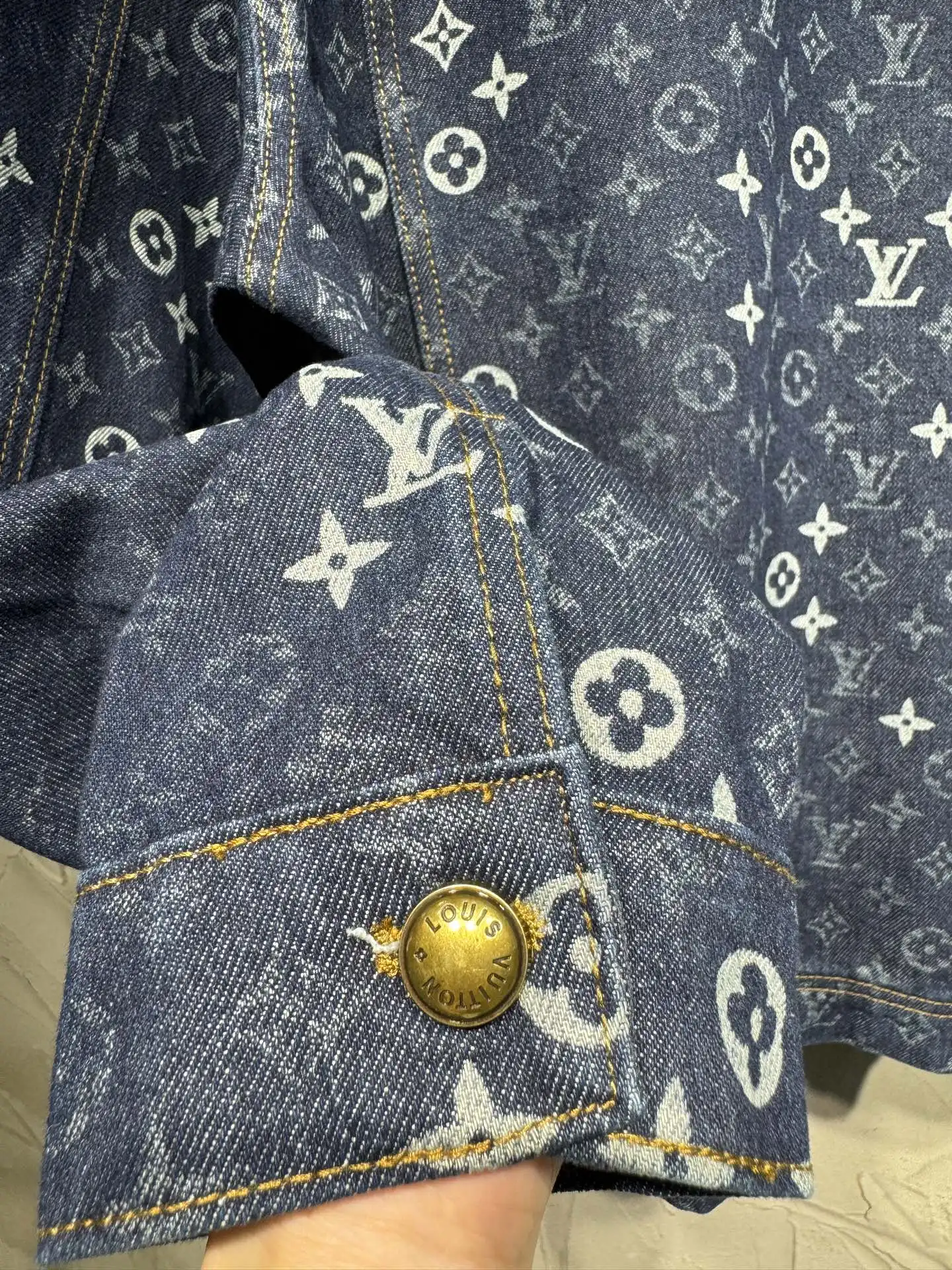 Monogram Denim Zip-Up Jacket with Corduroy Collar D24523045 — view 12