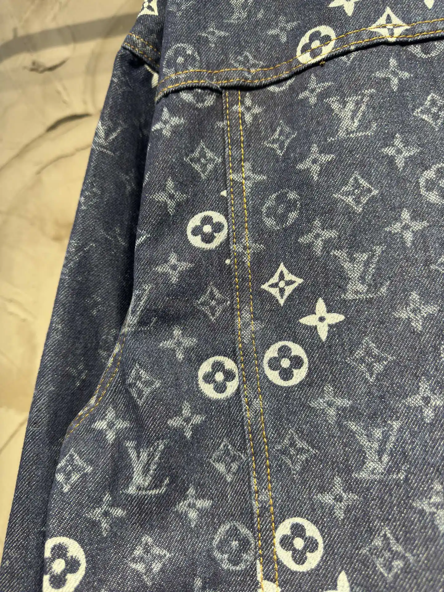 Monogram Denim Zip-Up Jacket with Corduroy Collar D24523045 — view 14