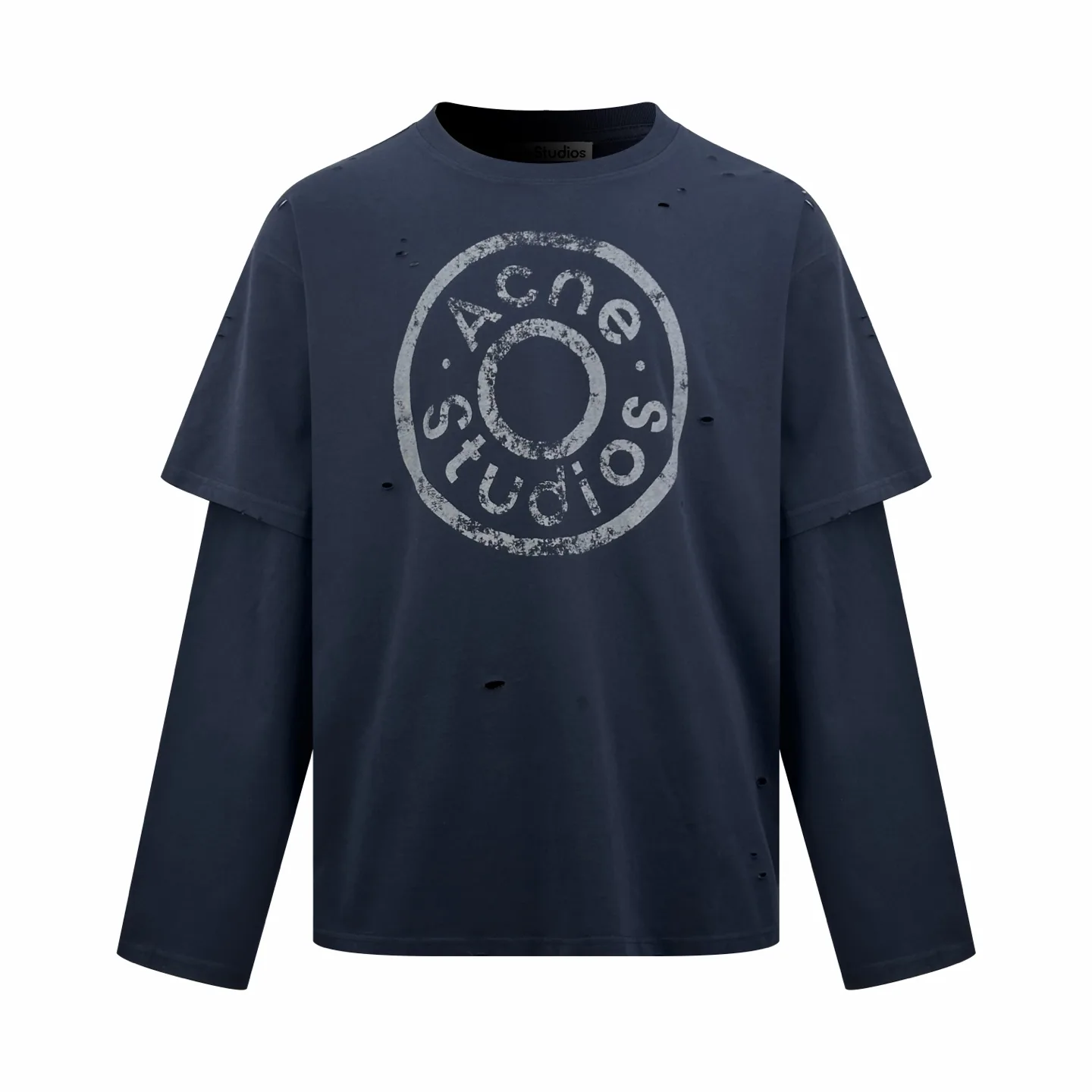 Distressed Logo Layered Long-Sleeve T-Shirt D24519098