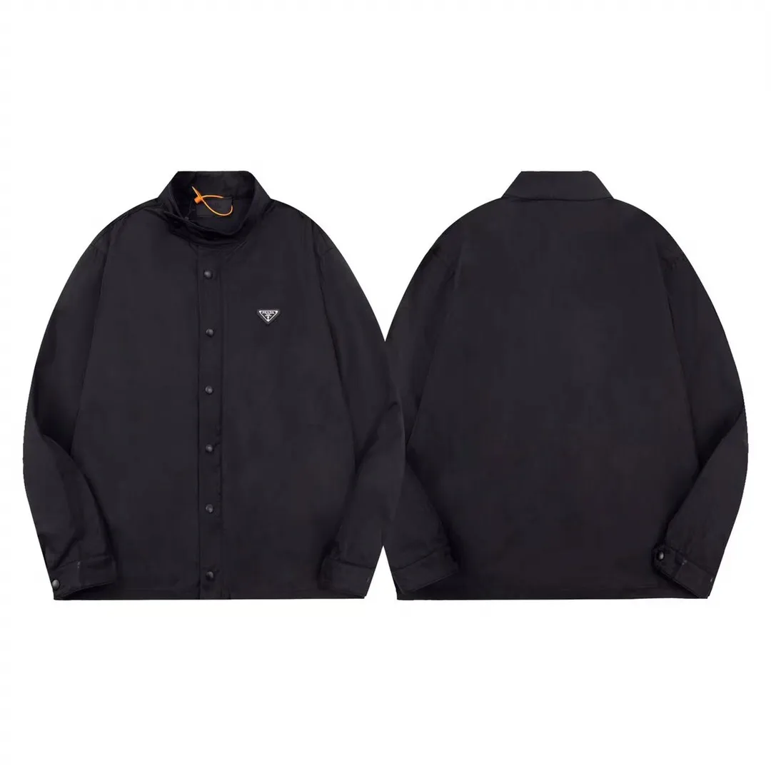 Logo-Plaque Nylon Zip-Up Shirt Jacket D25013037 — view 3