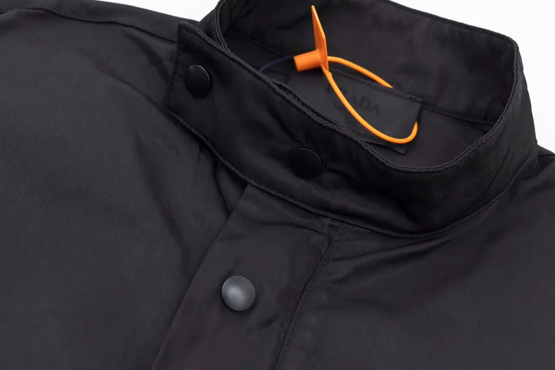 Logo-Plaque Nylon Zip-Up Shirt Jacket D25013037 — view 4