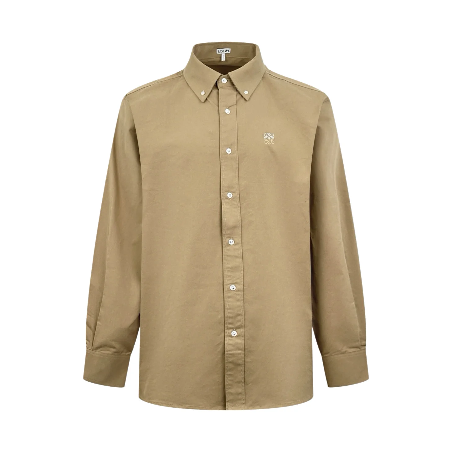 Anagram Embroidered Cotton-Twill Shirt D25521015