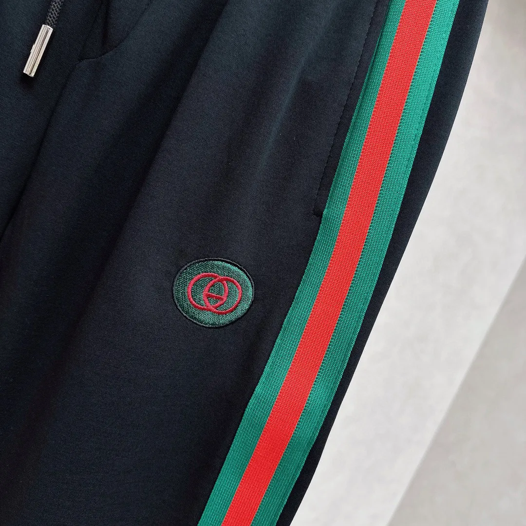 Web-Stripe Logo Cotton-Blend Sweatpants D26014442 — view 4