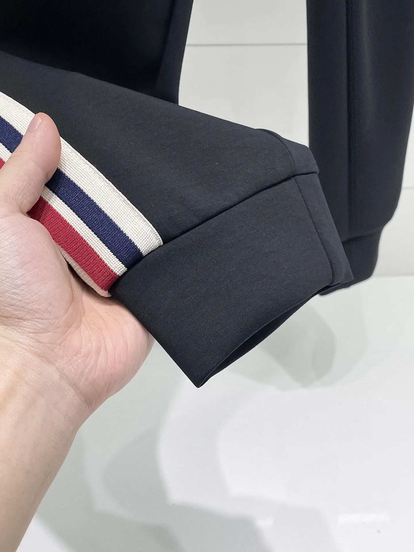 Logo-Appliquéd Striped Cotton-Blend Sweatpants D26014444 — view 3