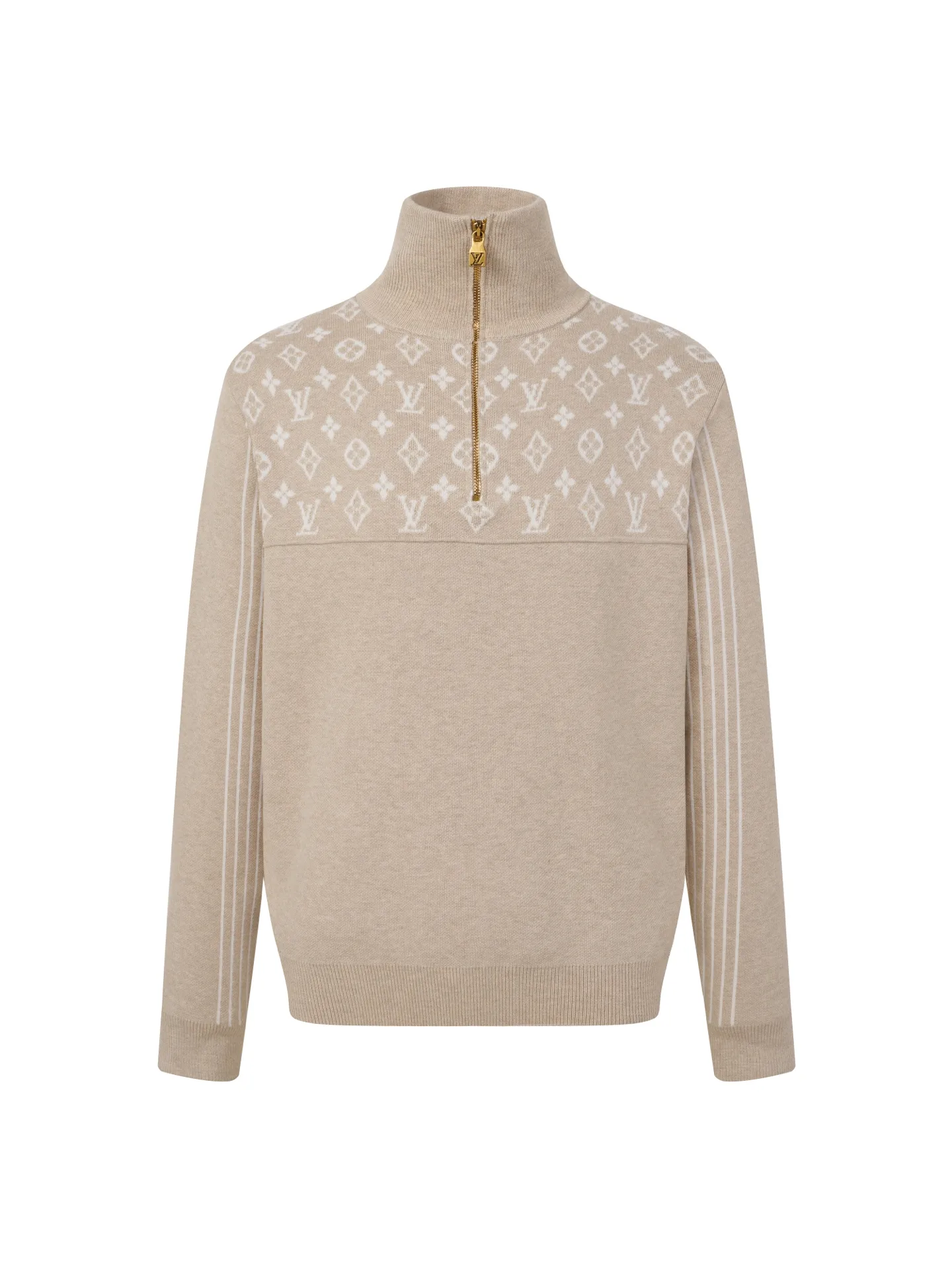 Monogram Jacquard Half-Zip Wool Sweater D26023619