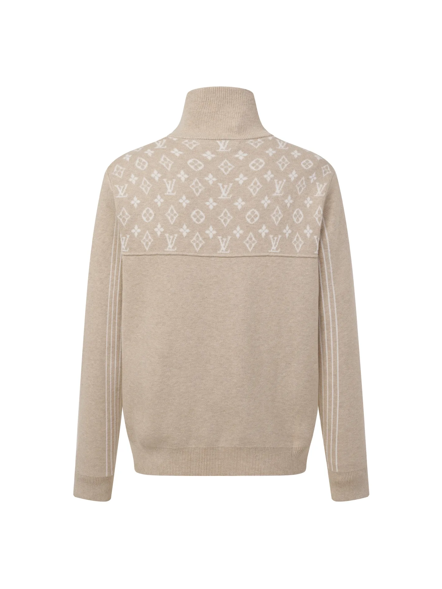 Monogram Jacquard Half-Zip Wool Sweater D26023619 — view 2