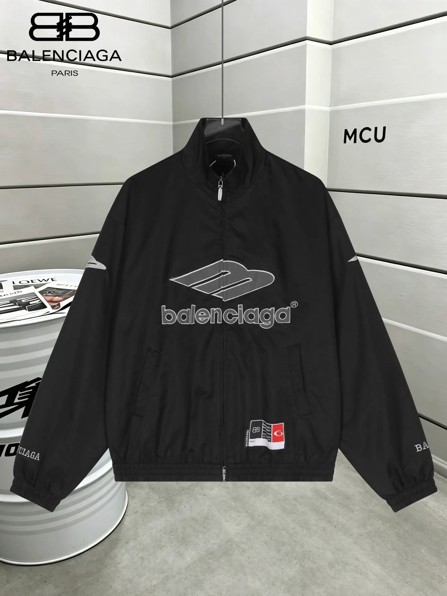3B Football Logo Embroidered Windbreaker Jacket D26519805