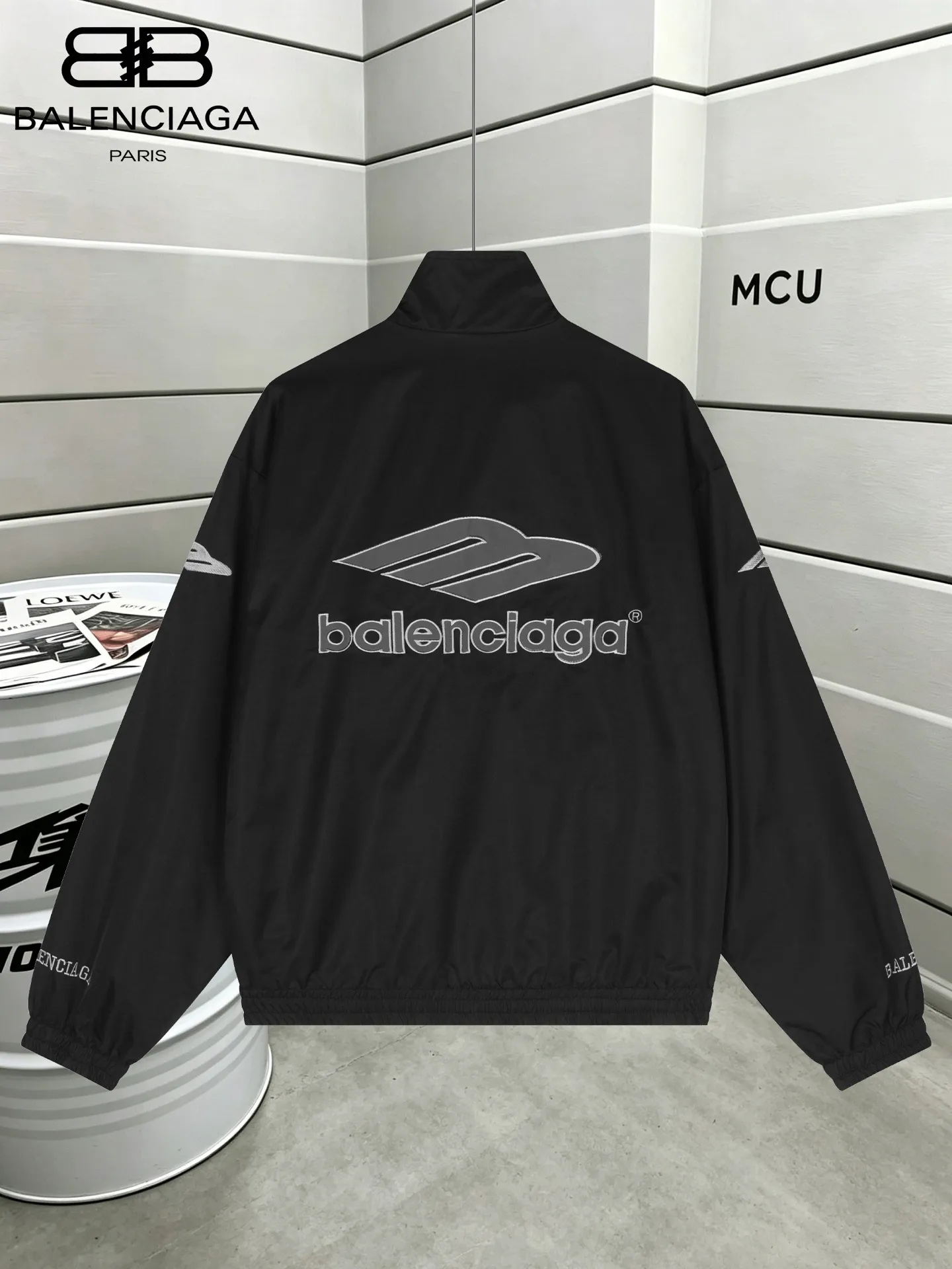 3B Football Logo Embroidered Windbreaker Jacket D26519805 — view 2