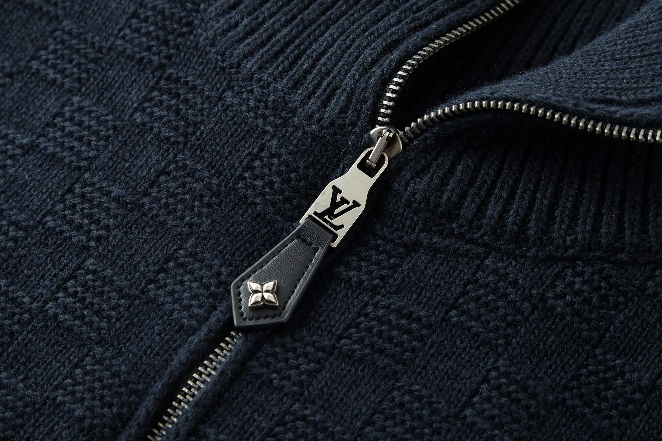 Damier Half-Zip Wool and Cashmere-Blend Sweater D26519228 — view 3
