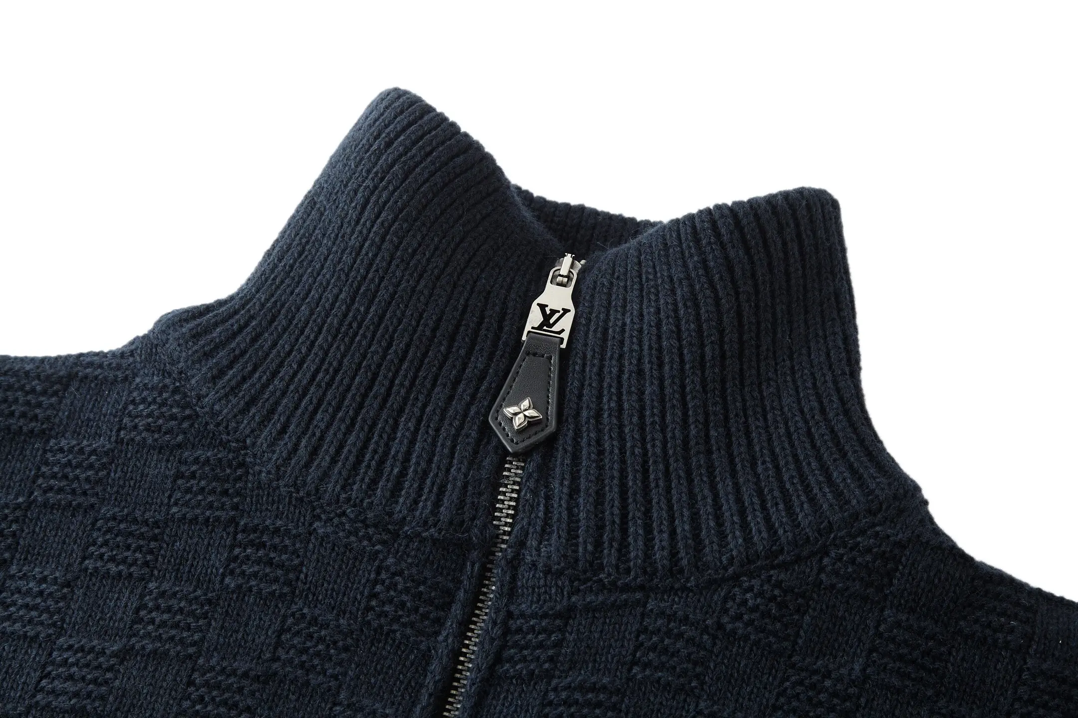 Damier Half-Zip Wool and Cashmere-Blend Sweater D26519228 — view 7