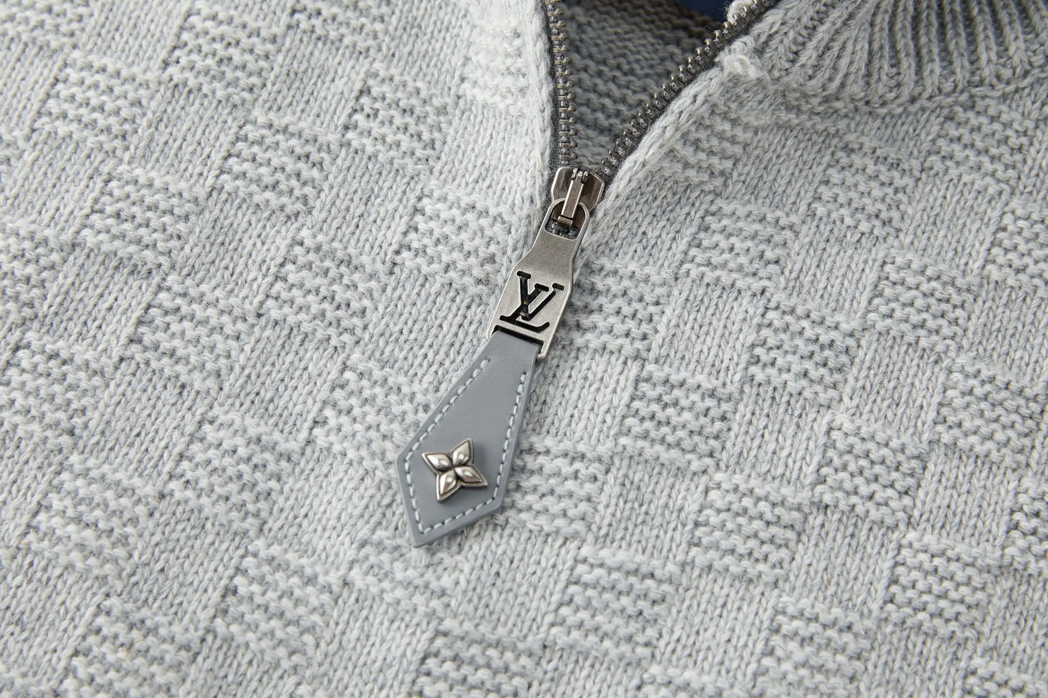 Damier Half-Zip Cashmere Blend Sweater D26519229 — view 3