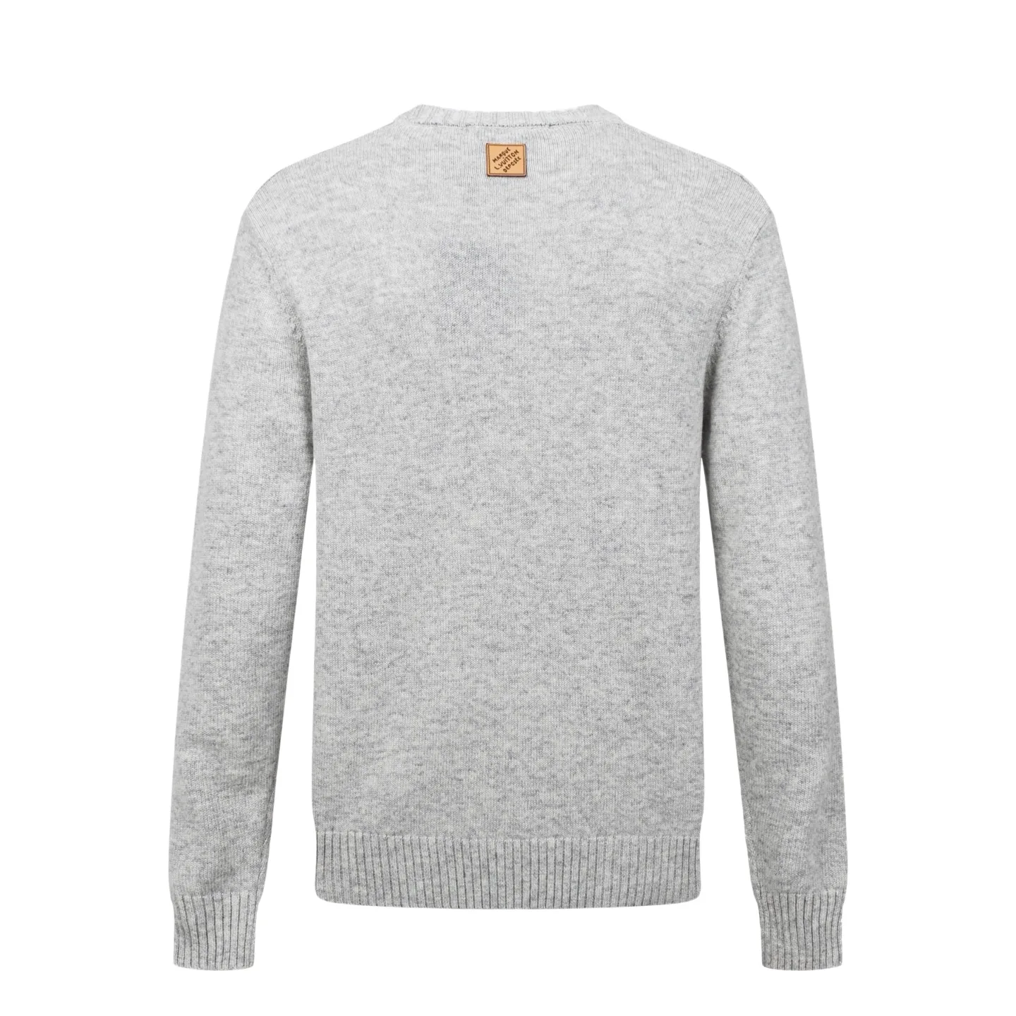 Leather-Trimmed Wool Crew-Neck Sweater D27021098 — view 2