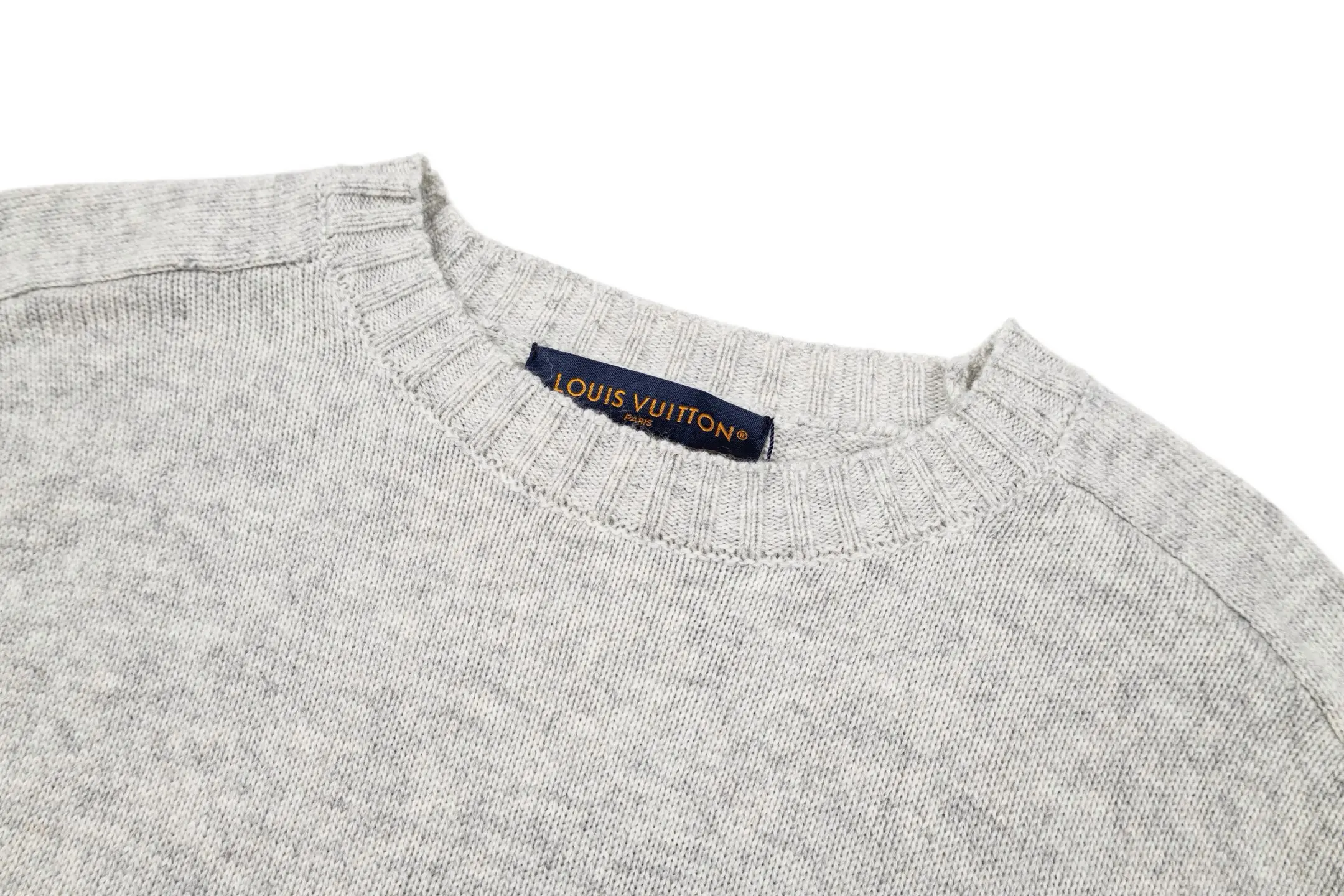 Leather-Trimmed Wool Crew-Neck Sweater D27021098 — view 3