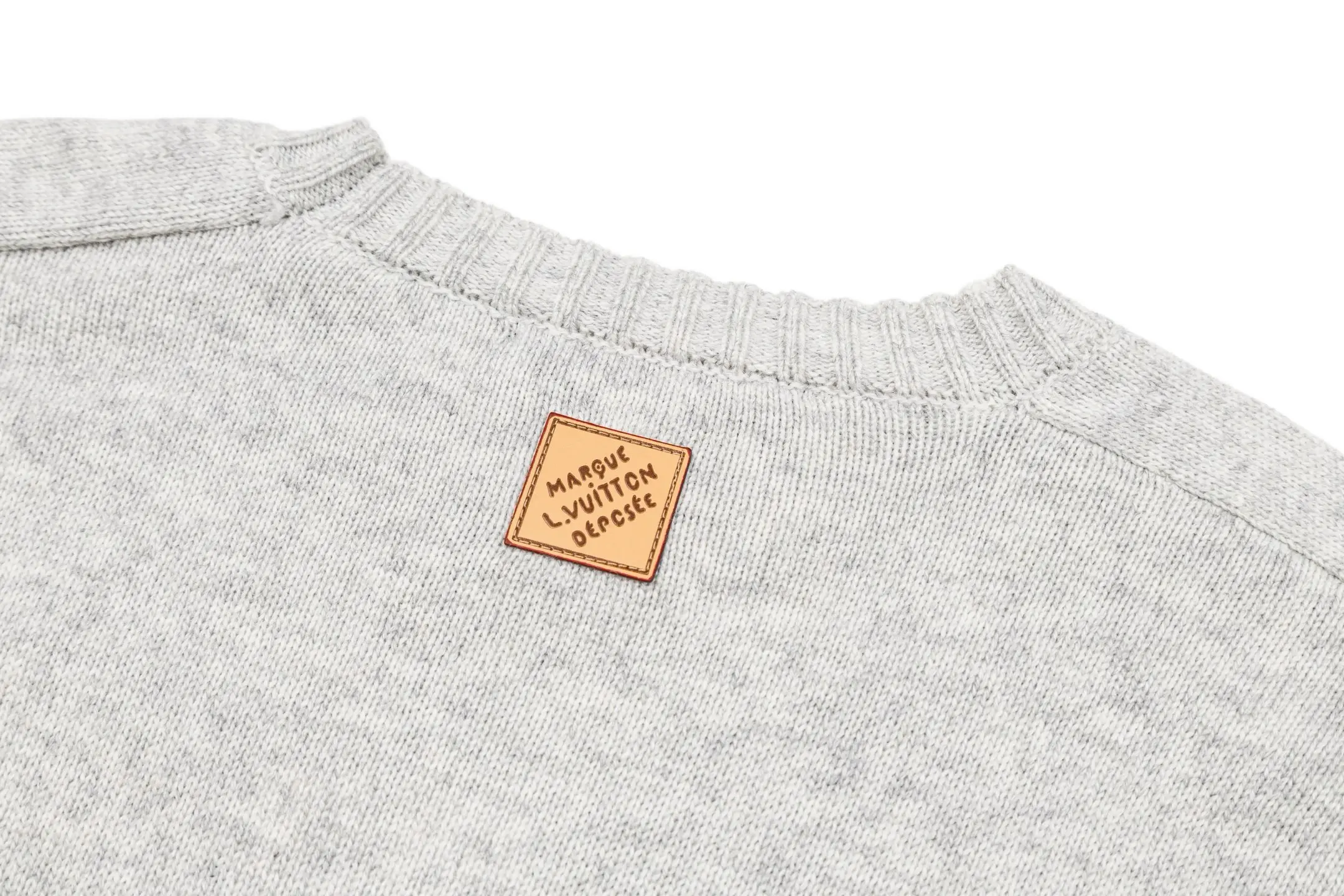 Leather-Trimmed Wool Crew-Neck Sweater D27021098 — view 4