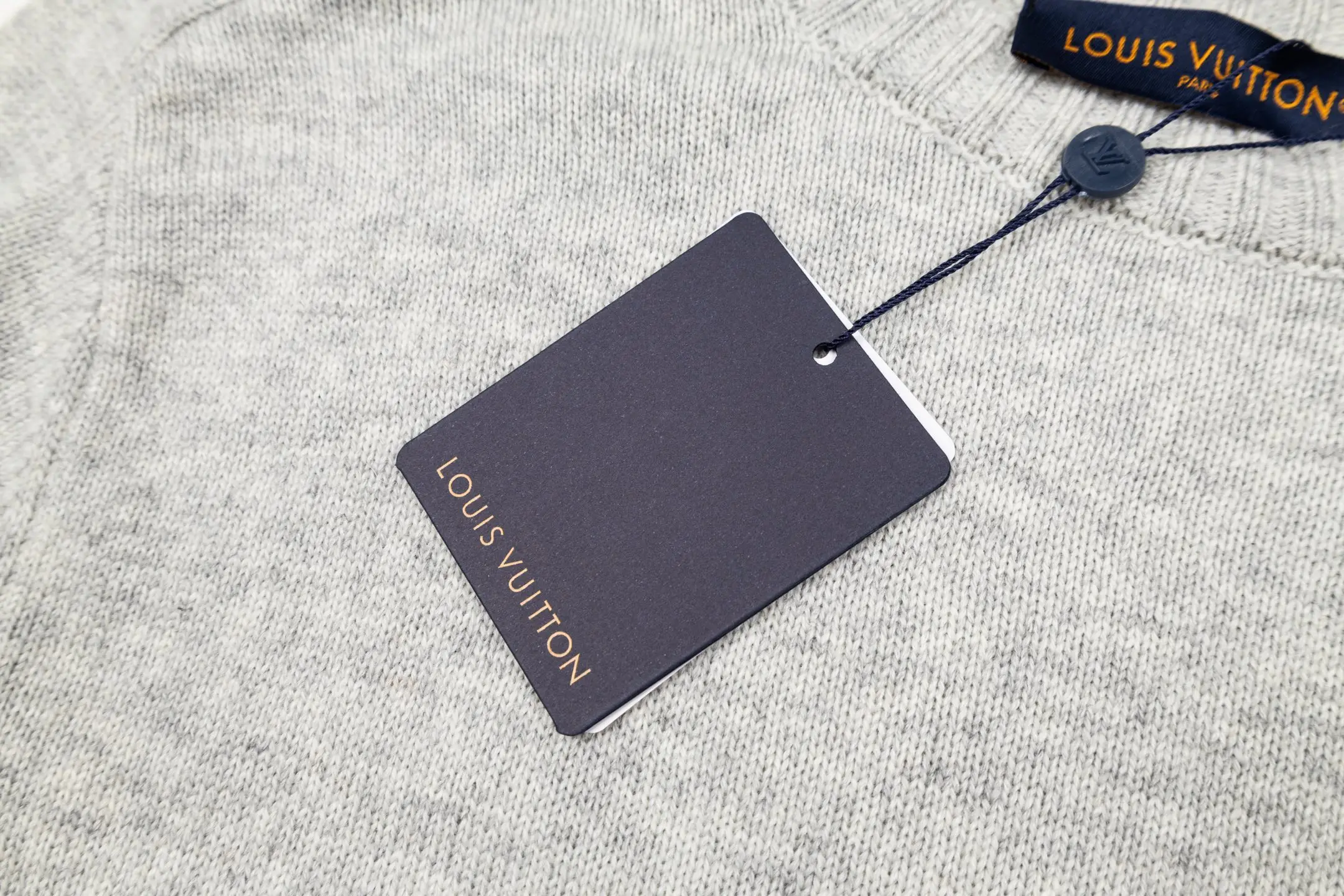 Leather-Trimmed Wool Crew-Neck Sweater D27021098 — view 5