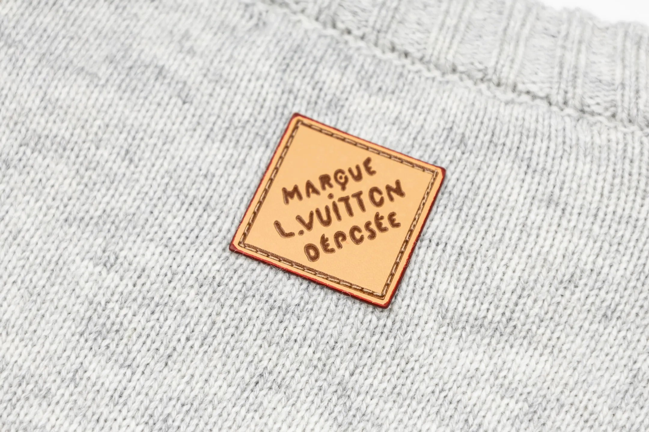 Leather-Trimmed Wool Crew-Neck Sweater D27021098 — view 6