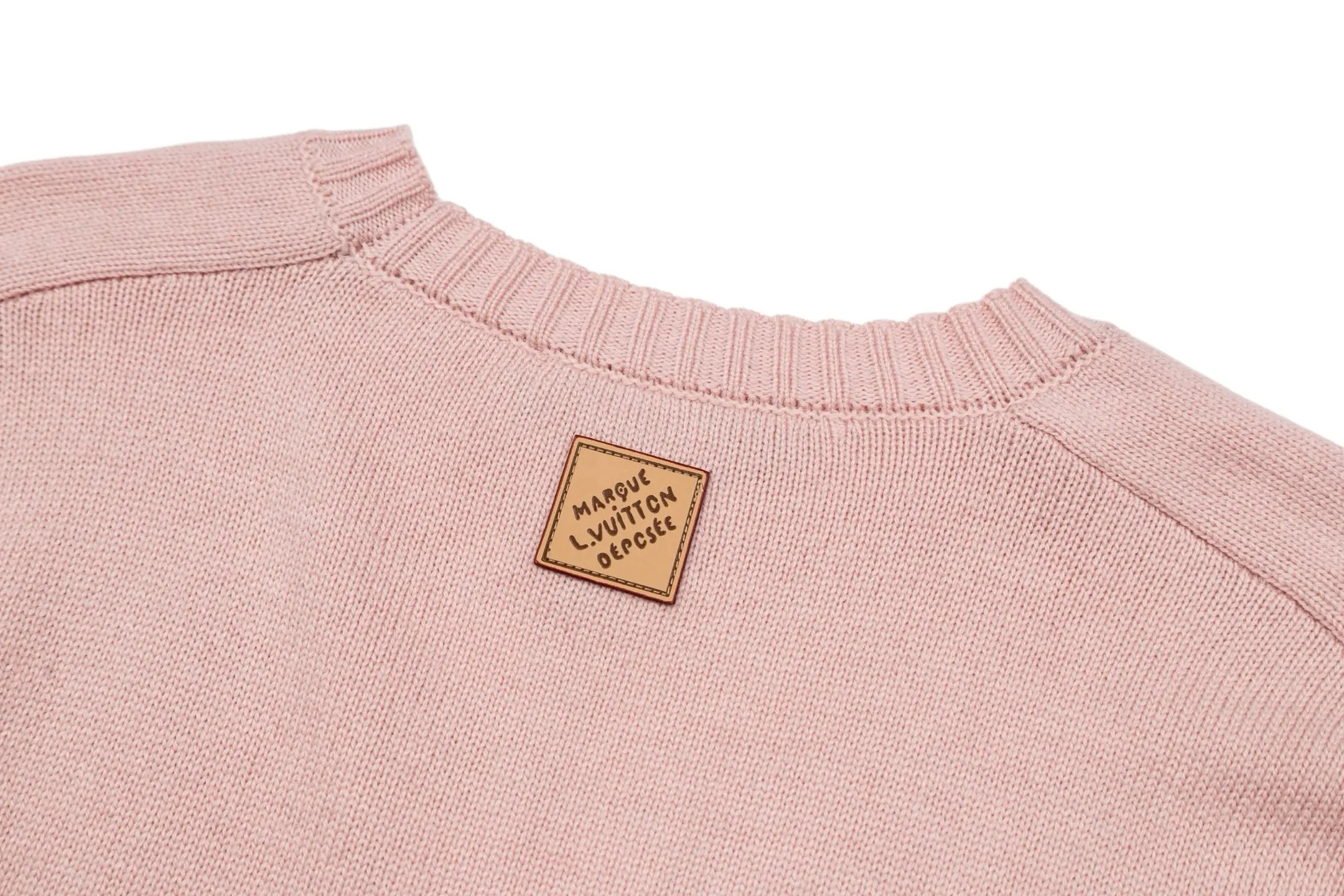 Leather Patch Wool Crew-Neck Sweater D27021101 — view 4